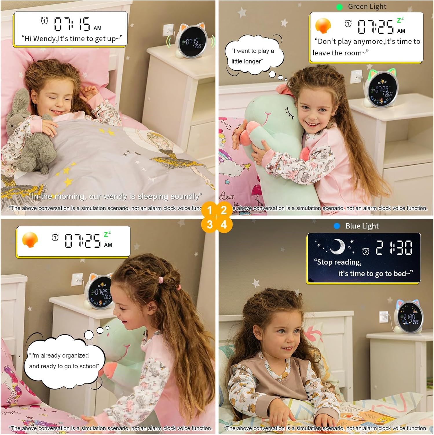 Kids Alarm Clock with Color Changing Light
