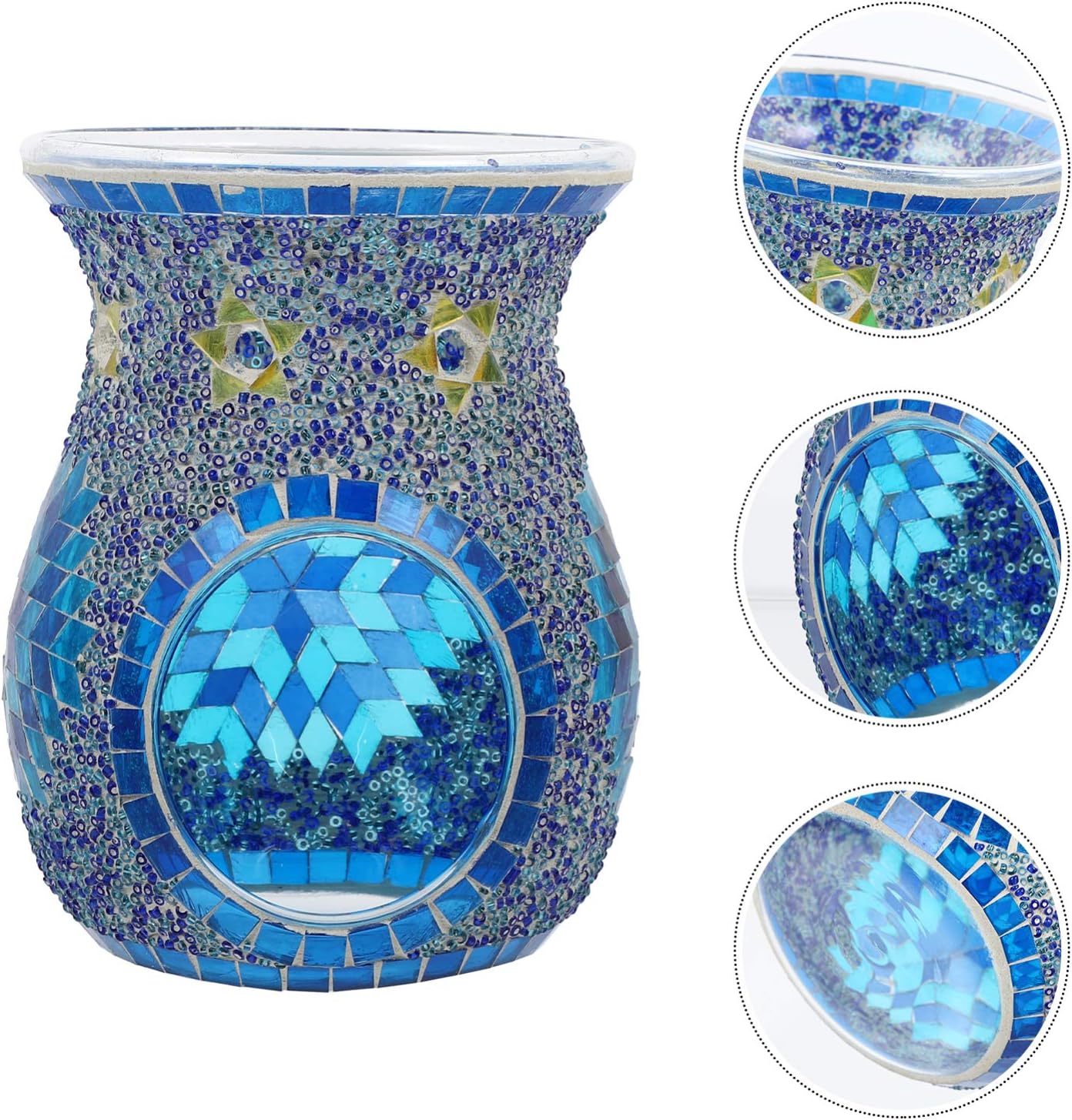 Uonlytech Mosaic Glass Oil Burner Bohemian Style