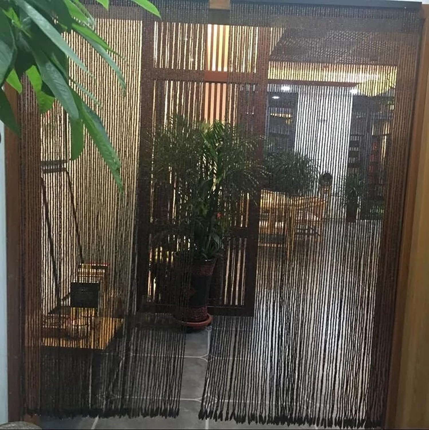 Wcxixo Wood and Bamboo Beaded Curtain for Doorway