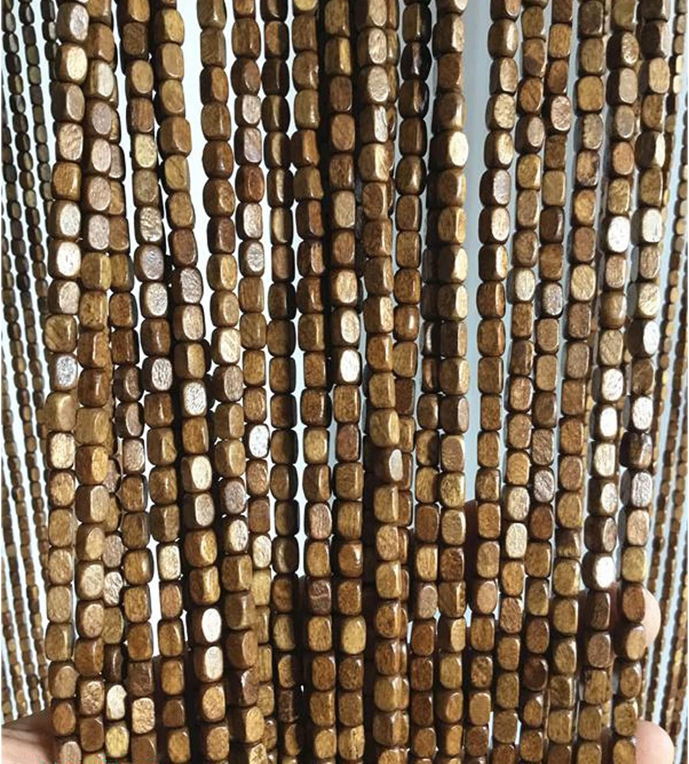 Bamboo Beaded Door Curtains with Aluminum Track