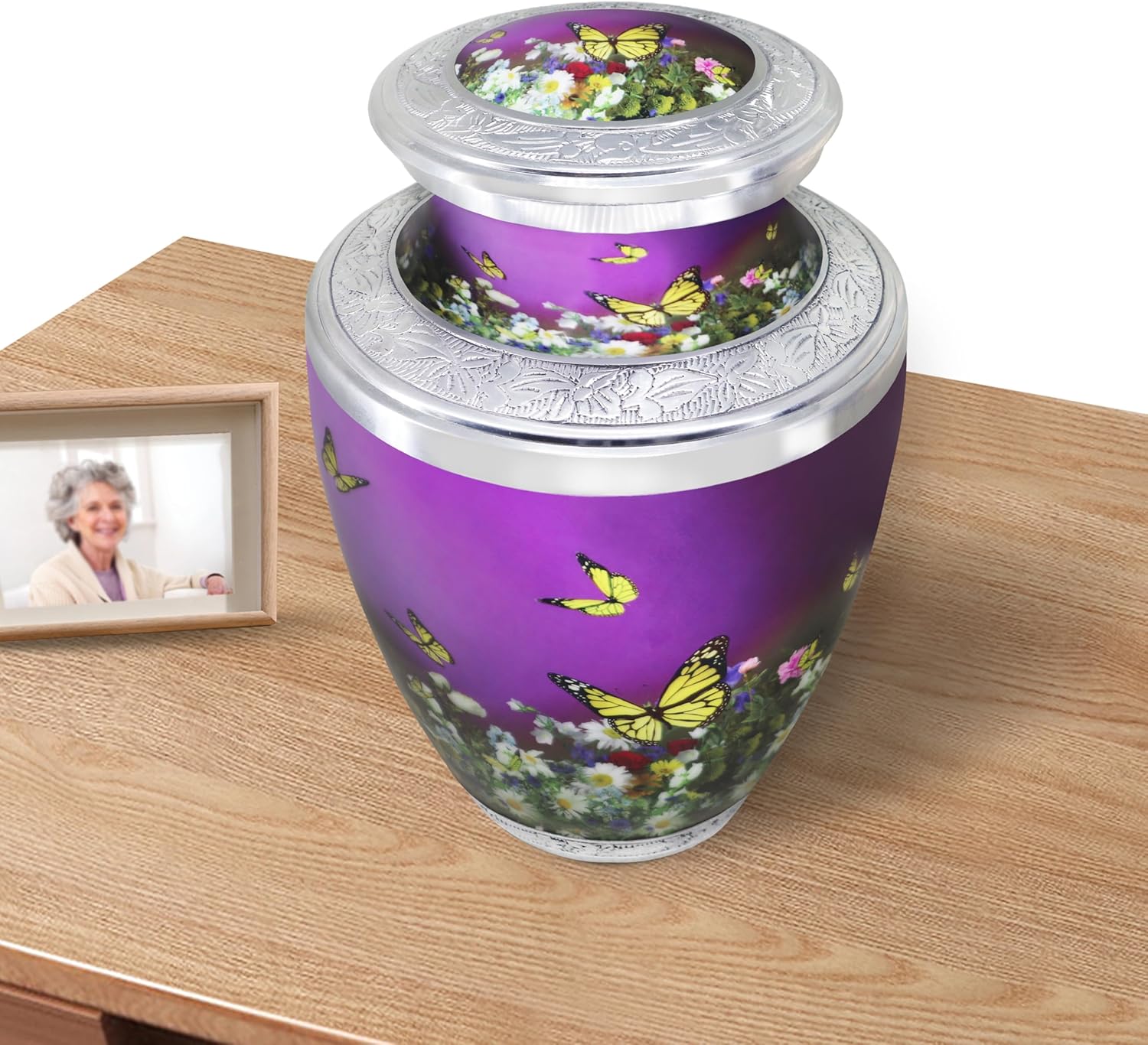 M Meilin Xu Butterfly Cremation Urn Purple Large