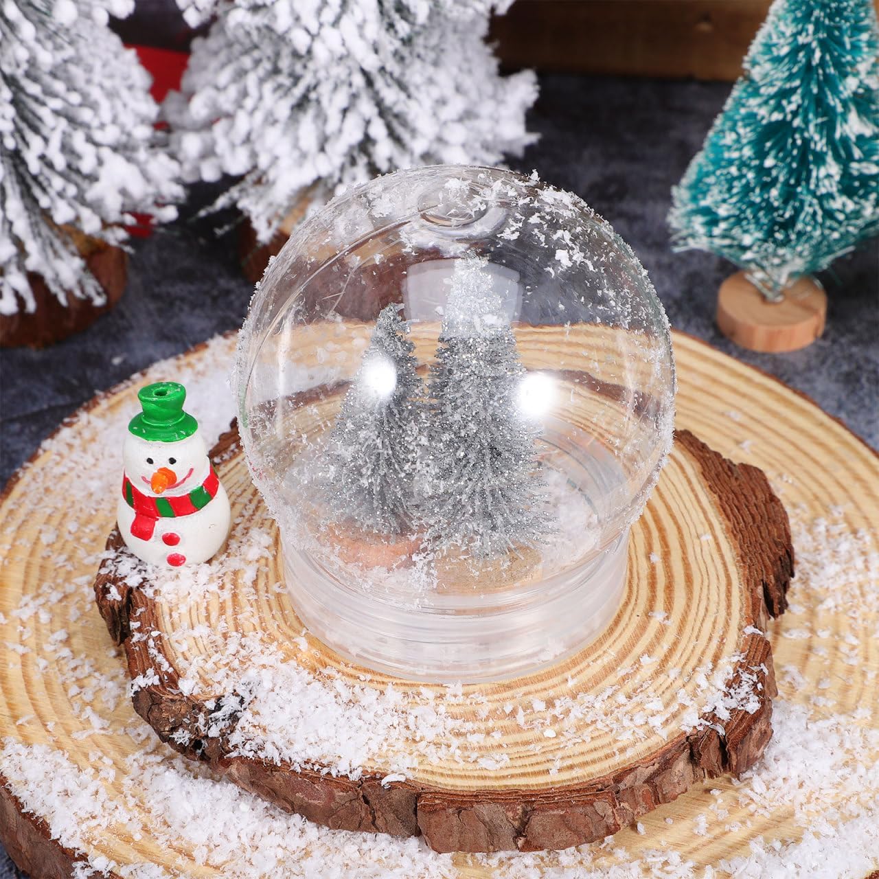 BESTOYARD 30 Pcs 3-Inch Clear Snow Globe Jar DIY Party Favor
