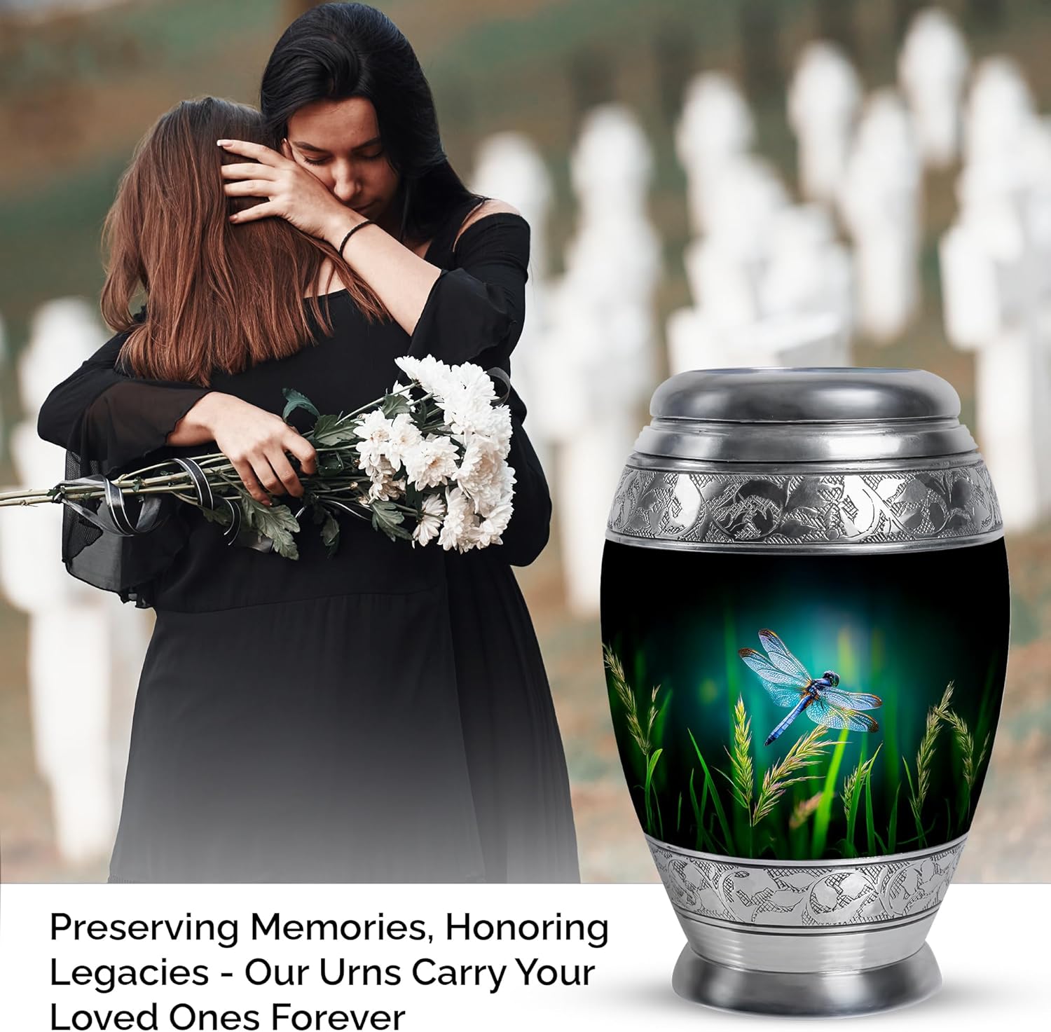 Dragonfly Cremation Urn 10 Inch for Human Ashes