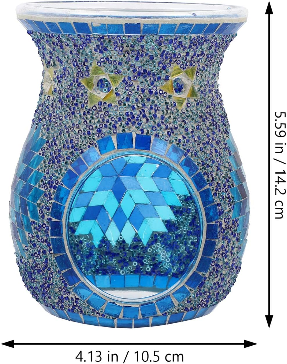 Uonlytech Mosaic Glass Oil Burner Bohemian Style