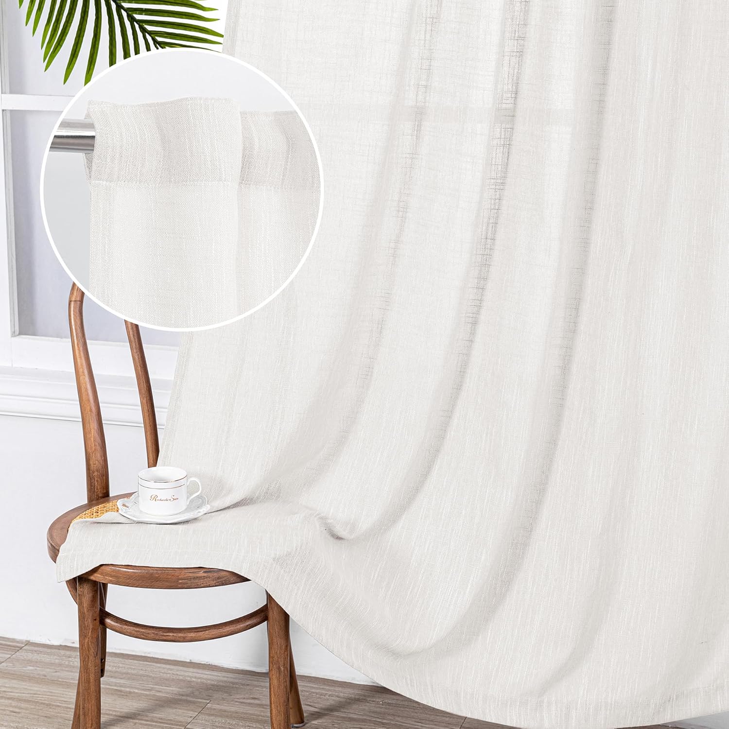 MYSKY HOME French Door Curtains 50x72 2pcs