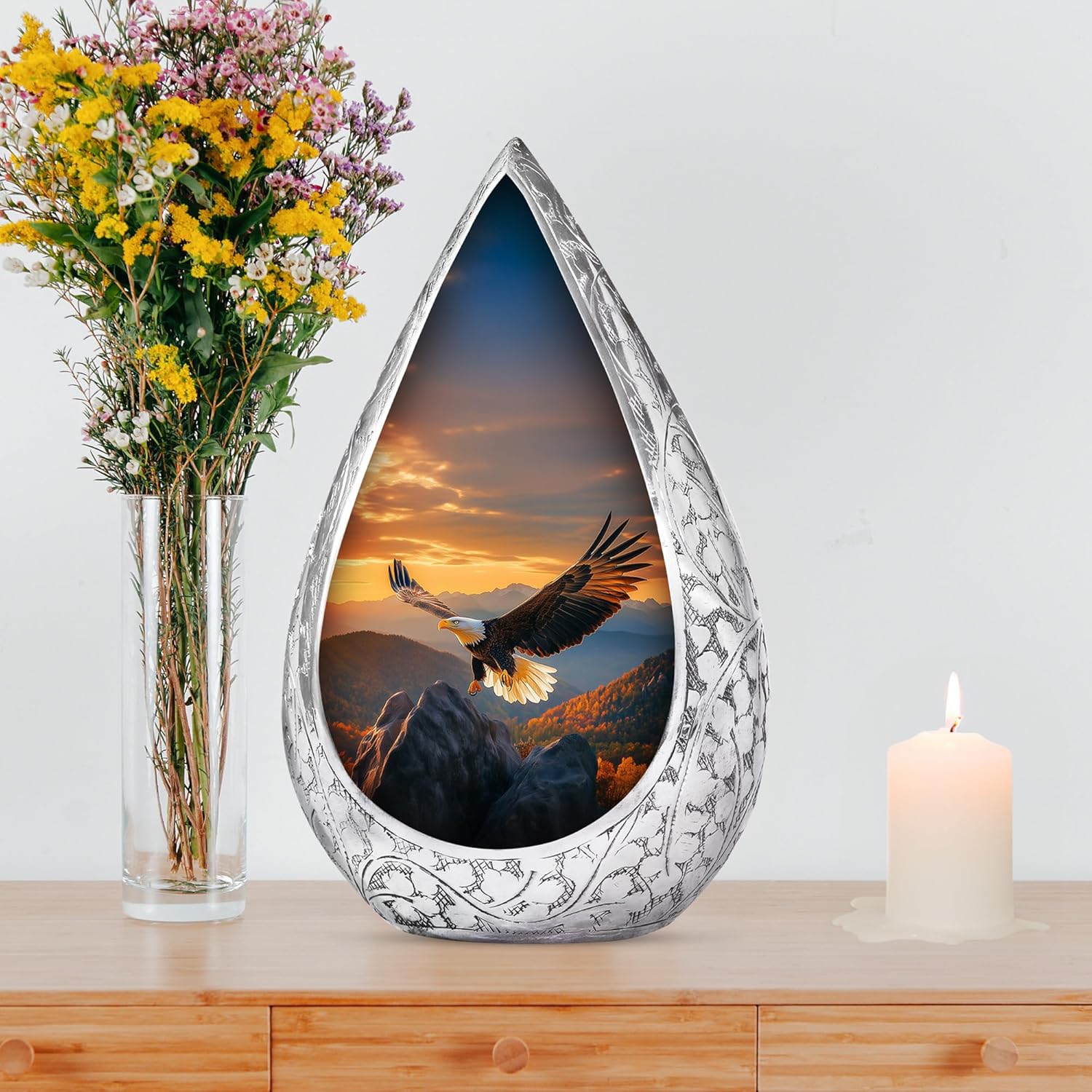 Eagle Cremation Urn - 10 Inch Human Ashes Urn for Dad and Mom