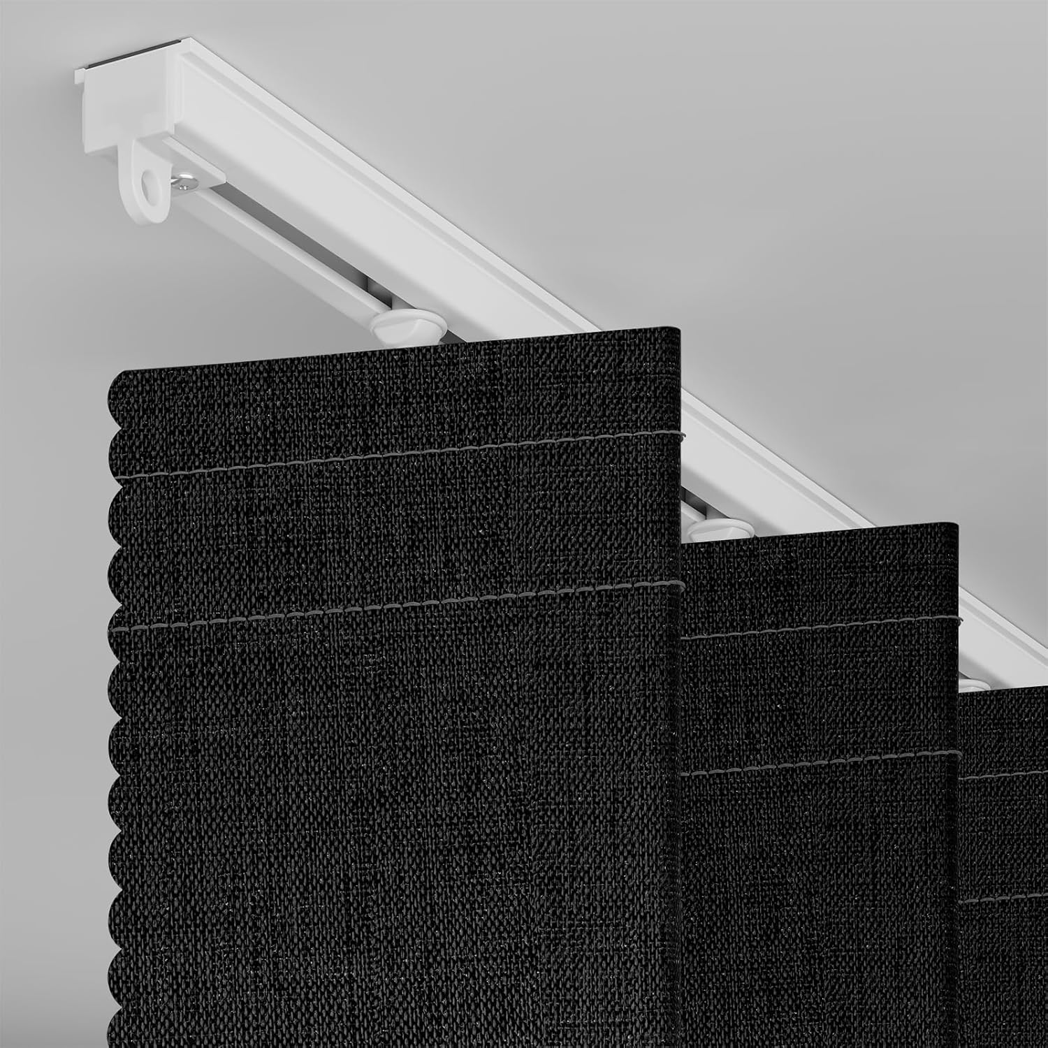 AJAZZ Blackout Sliding Door Curtains 72W x 79L Black 1 Pack