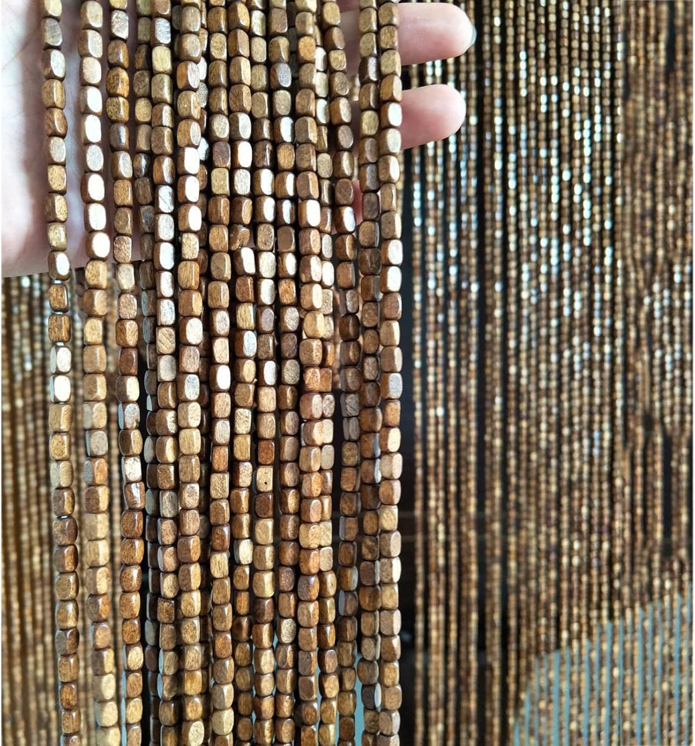 Bamboo Beaded Door Curtains with Aluminum Track