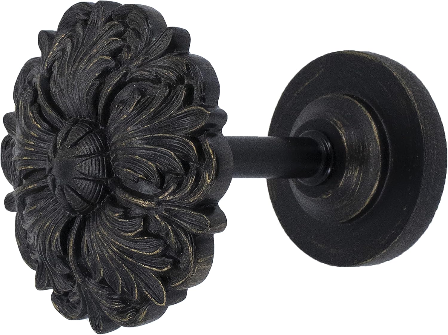 MERIVILLE 2 Pack Fleur Window Drapery Medallion Holdbacks Bronze with Gold