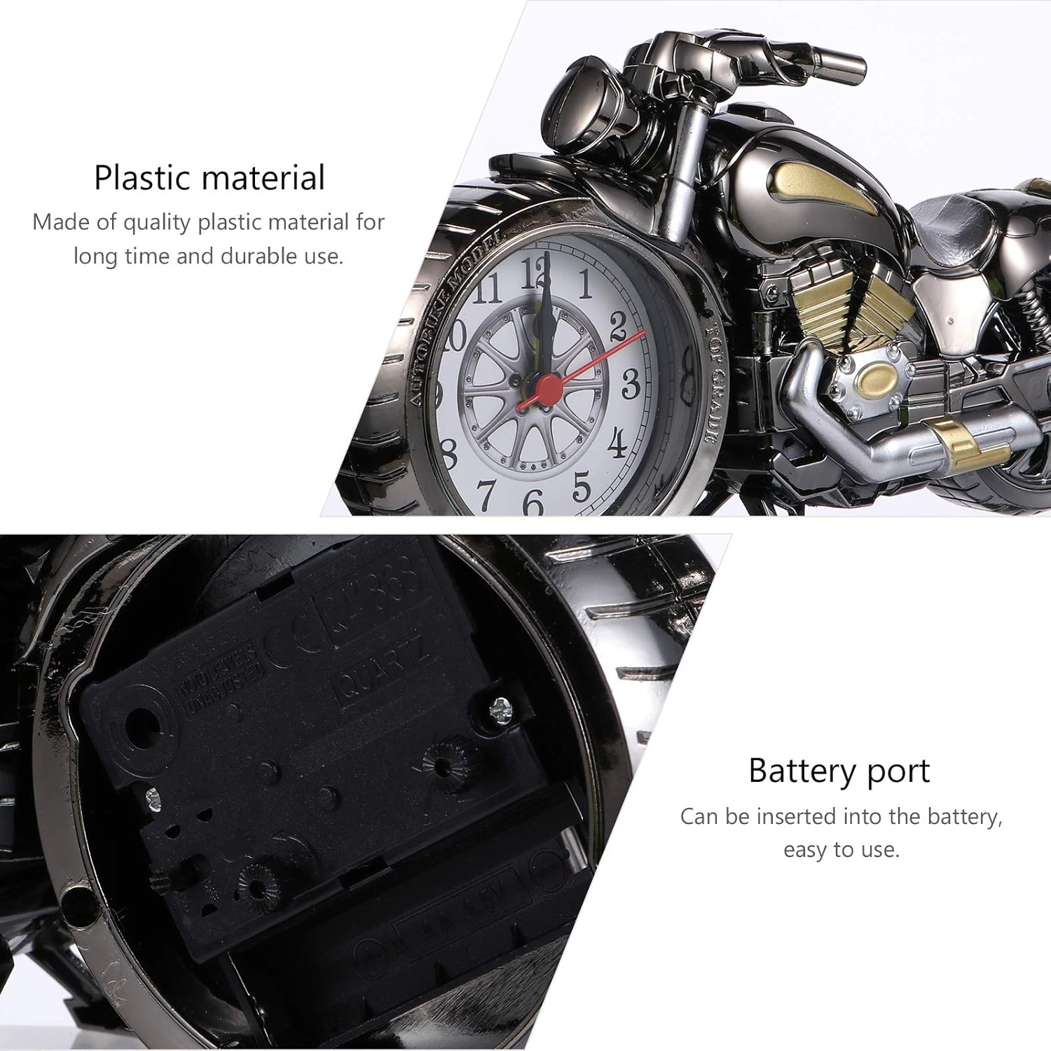 ARTIBETTER Vintage Motorcycle Tabletop Alarm Clock