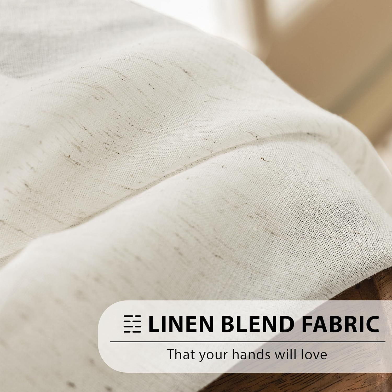 Linen Sheer French Door Curtain Panels 72 Inches Long