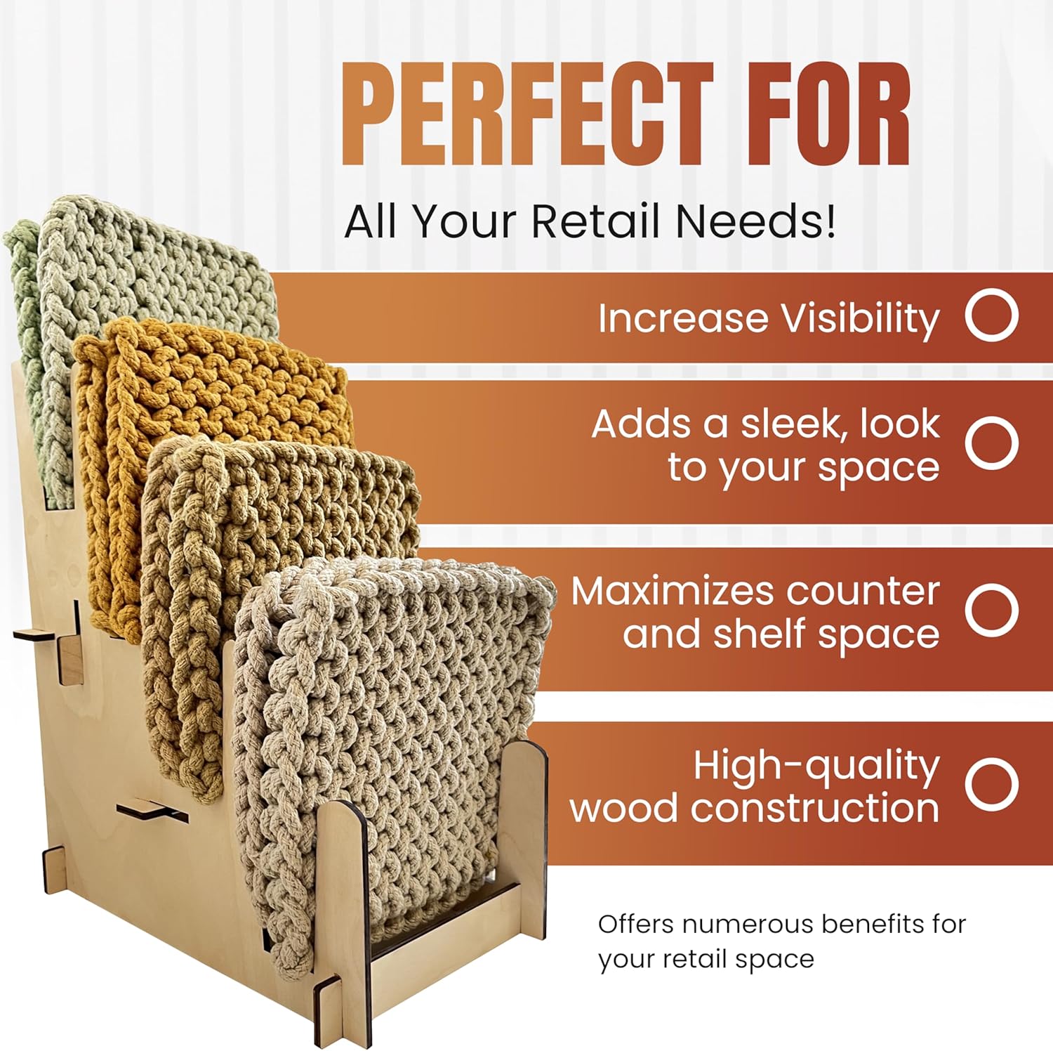 Wood Display Stand - 3-Tier Sturdy Stylish