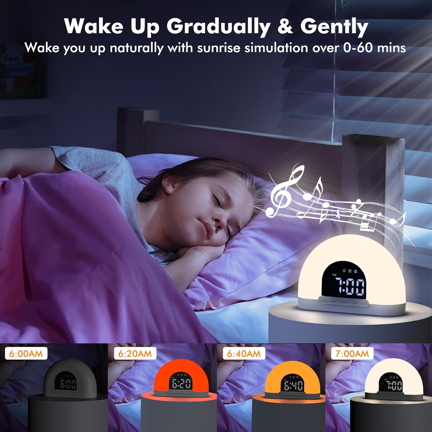 Te-Rich Sunrise Alarm Clock for Kids and Adults