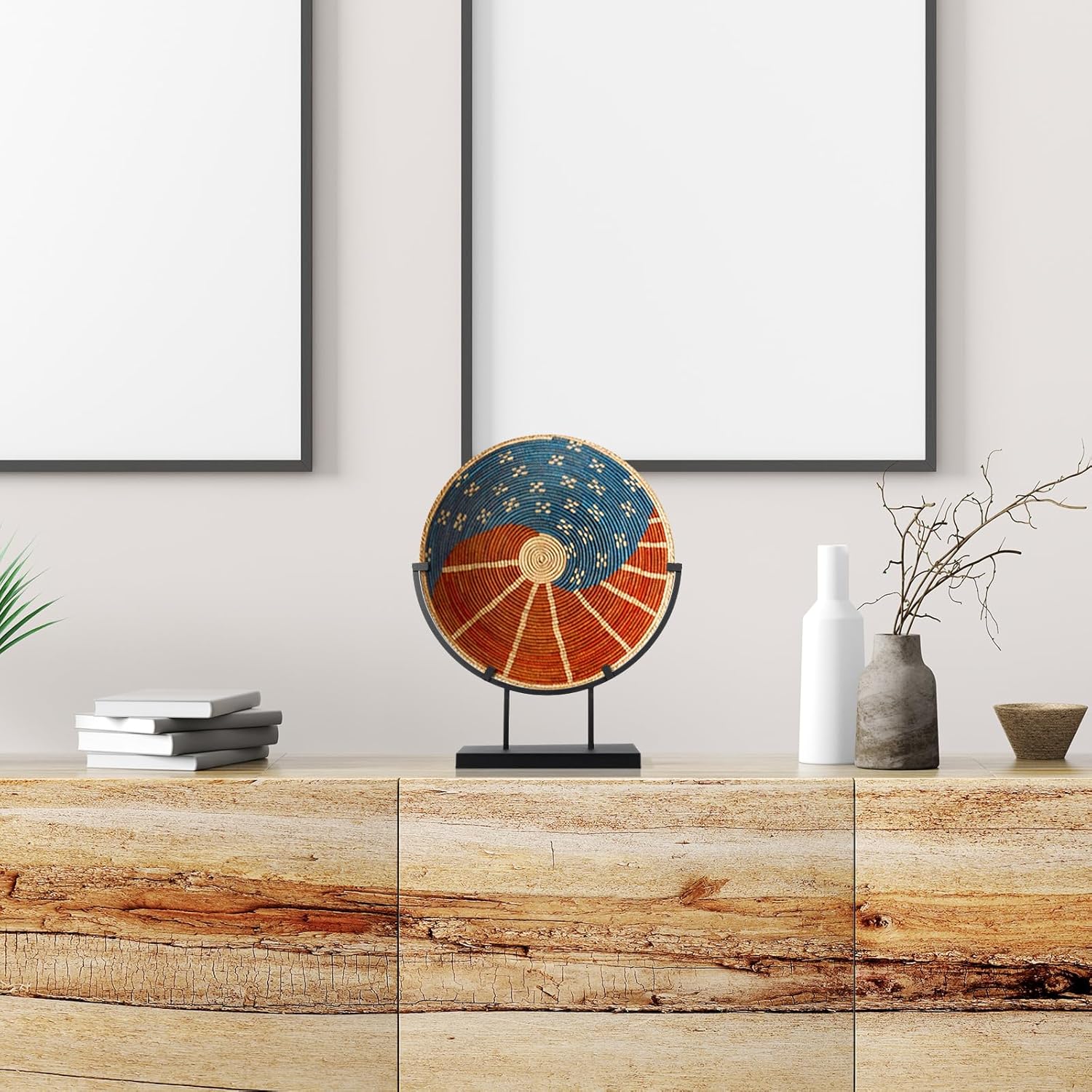 Blulu 4 Pcs 10 Inch Round Metal Easels for Art Displays