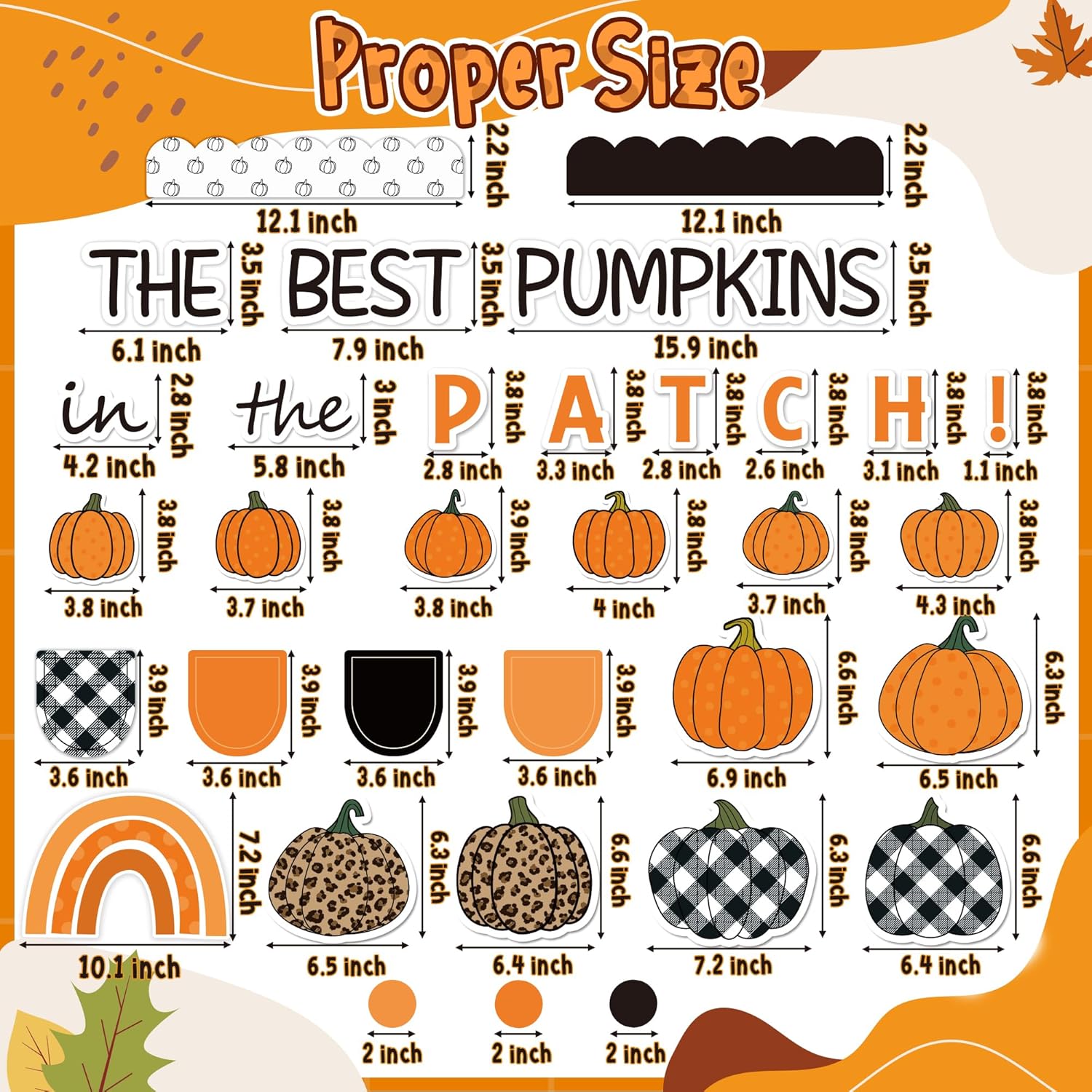 Haooryx Fall Pumpkin Decor Bulletin Board Set