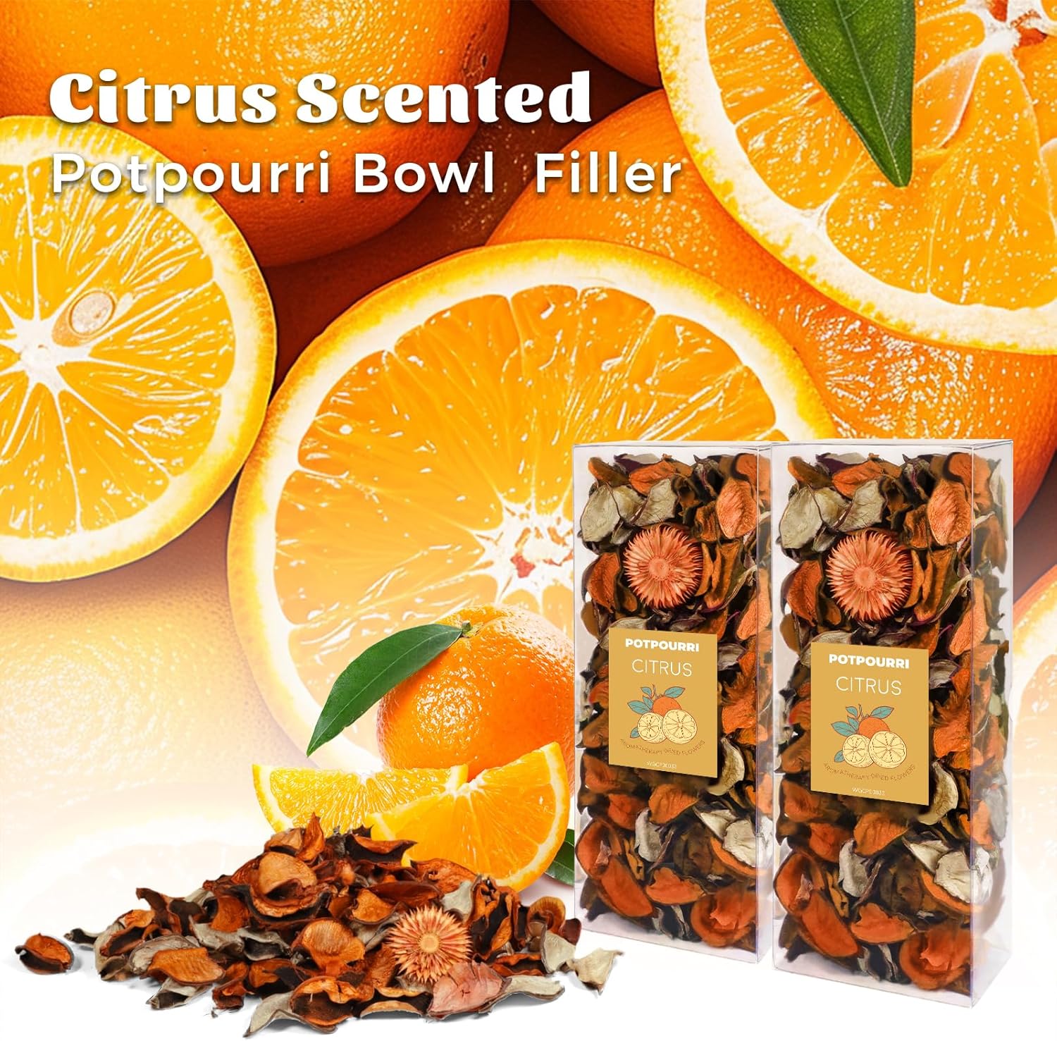 STRN Potpourri Natural Dried Flower Sachet Set with Citrus Scent