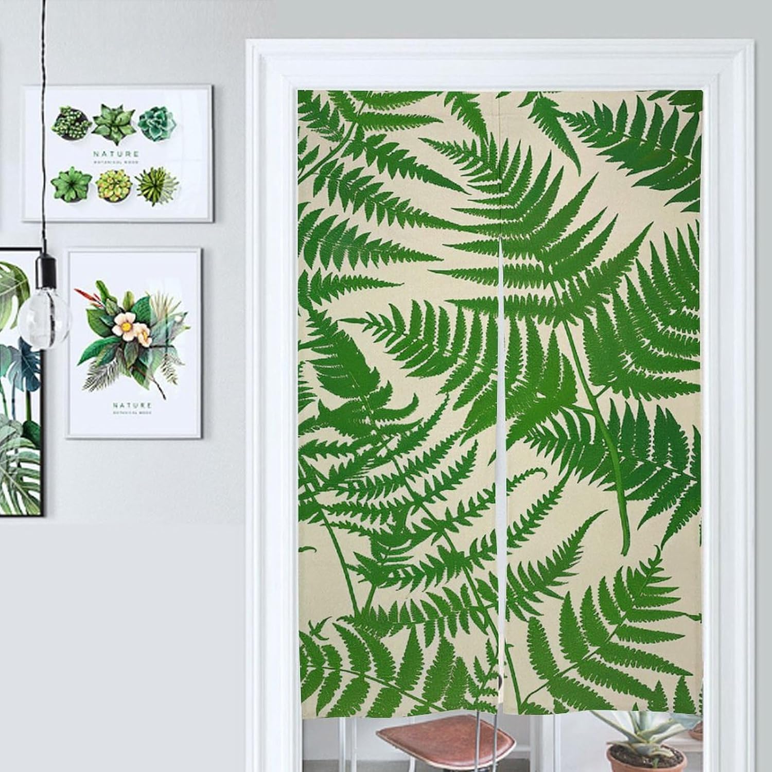 Fern Green Plant Door Curtain Panel 17x57 Inch