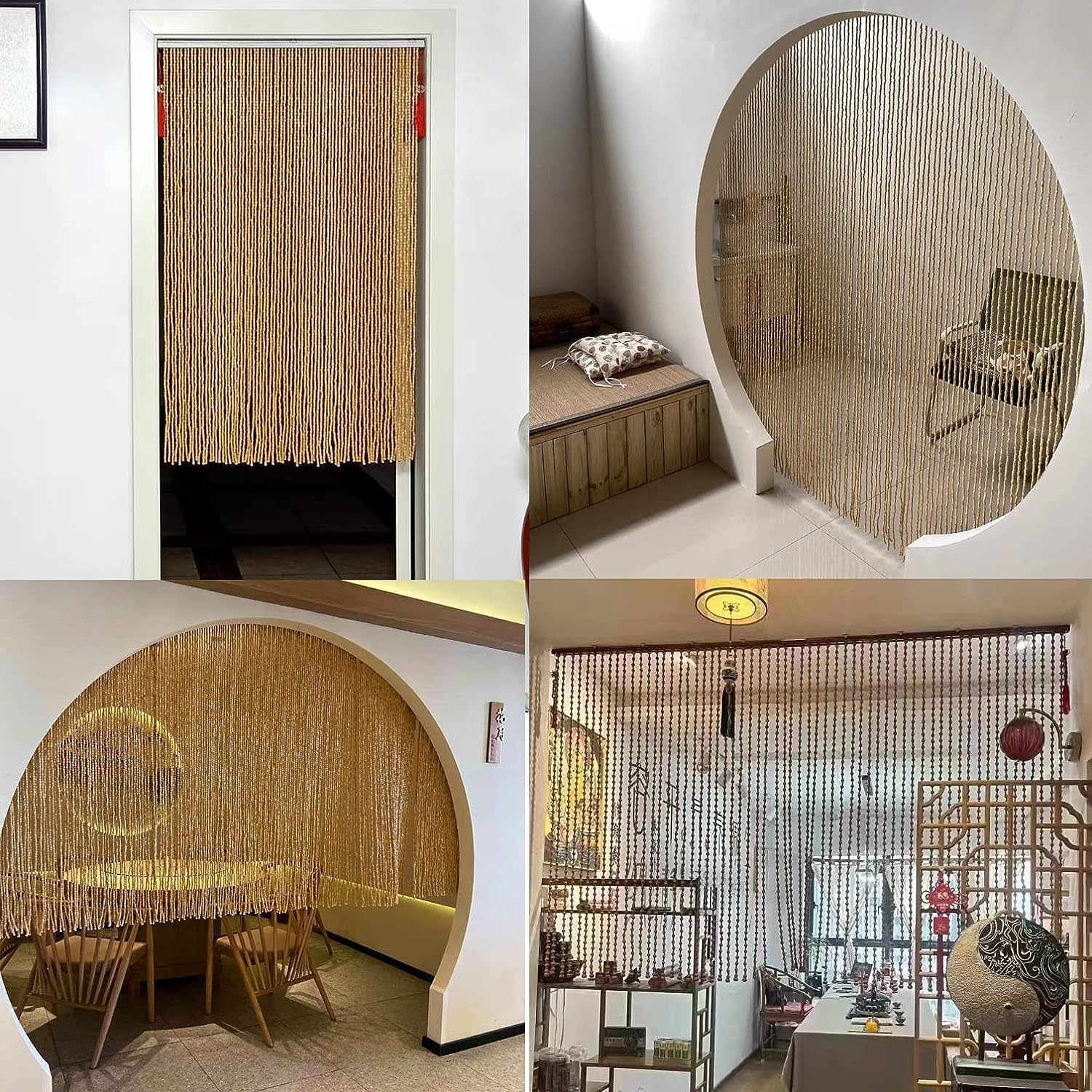 Wood Beaded Door Curtains for Home Decor