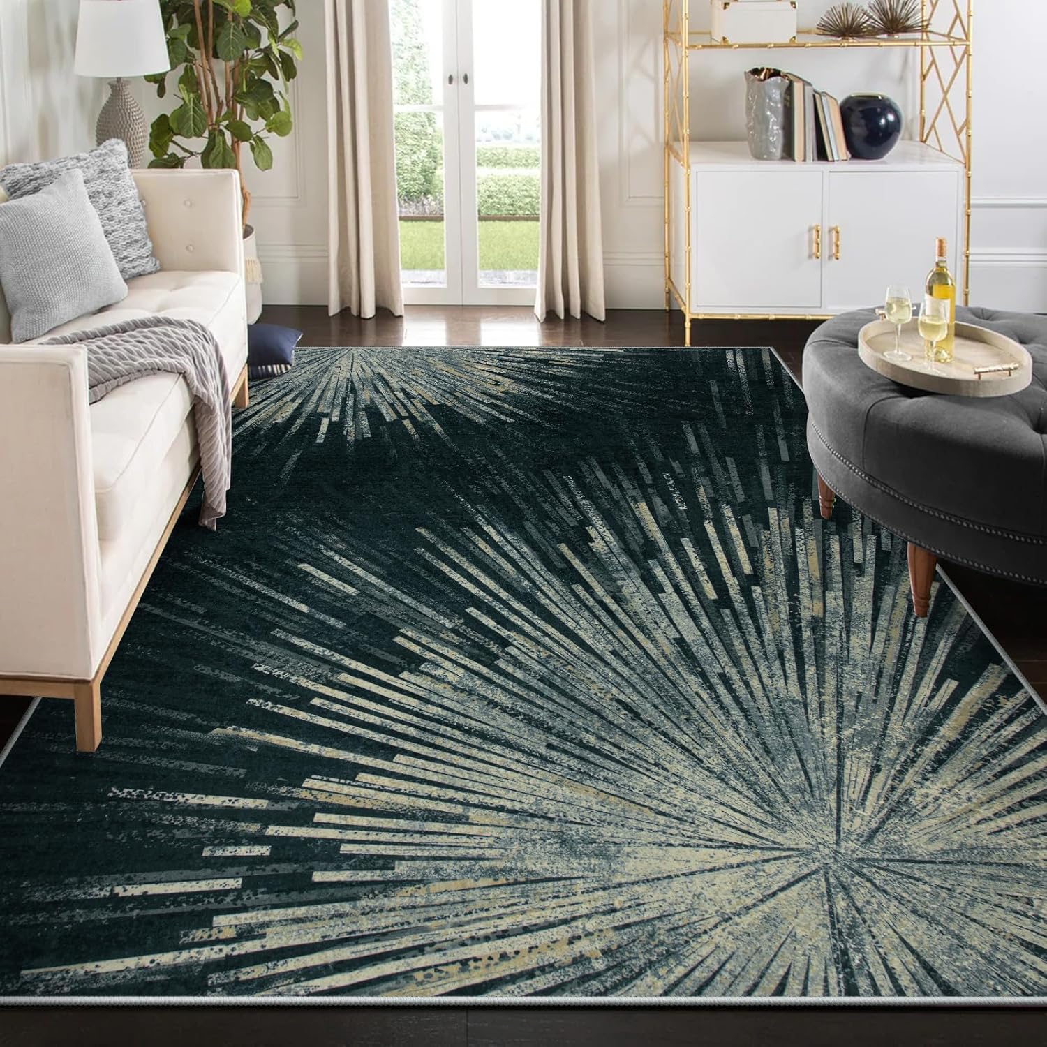 Lahome Washable Area Rug 8x10 Modern Non-Slip
