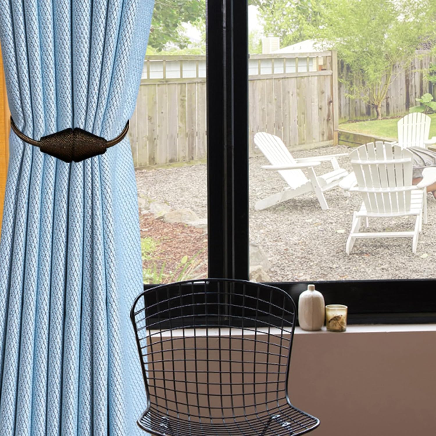 2 Pack Magnetic Curtain Tiebacks Brown