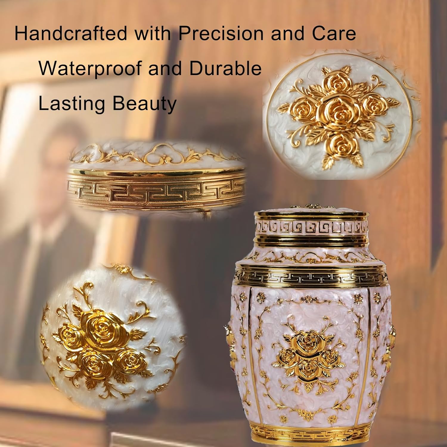 Keepsake Rose Urn for Human Ashes Medium