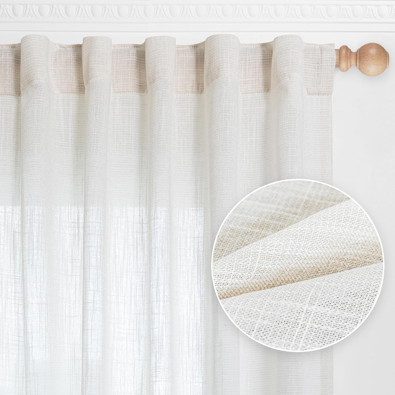 MYSKY HOME French Door Curtains 50x72 2pcs
