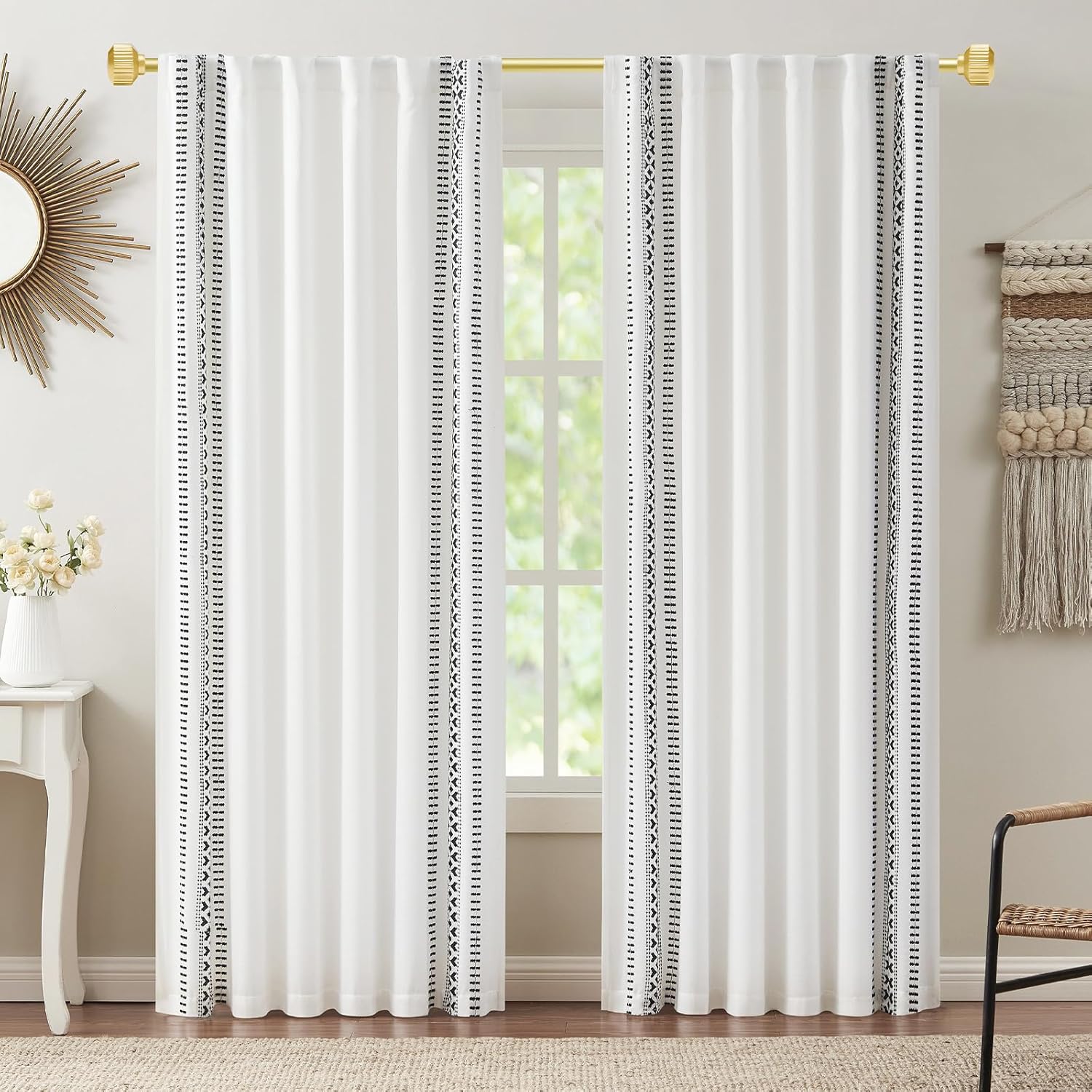Warm Gold Curtain Rods 66-120 Inch Heavy Duty Adjustable