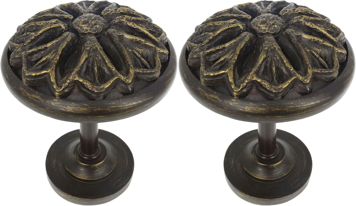MERIVILLE 2-Piece Petal Medallion Holdbacks with Tassel Holder Bronze