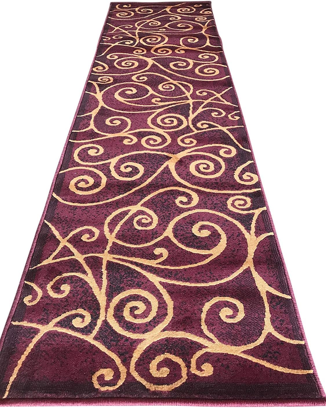 Gallery Modern Abstract Swirl Runner Rug GL23 2x71 Inch