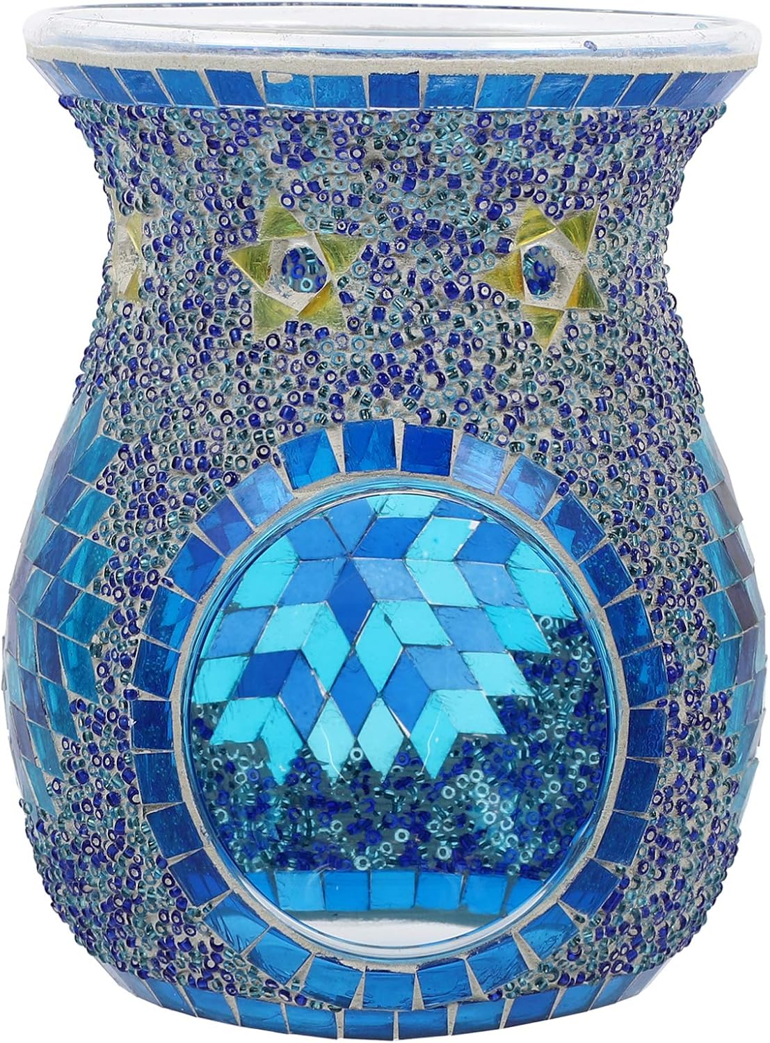 Uonlytech Mosaic Glass Oil Burner Bohemian Style