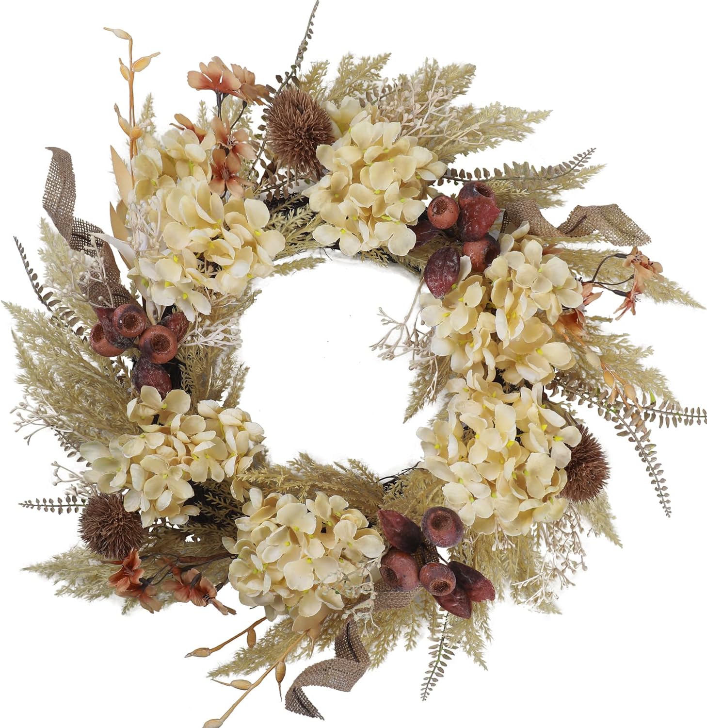20 Inch Winter Fall Wreath for Front Door Boho Style