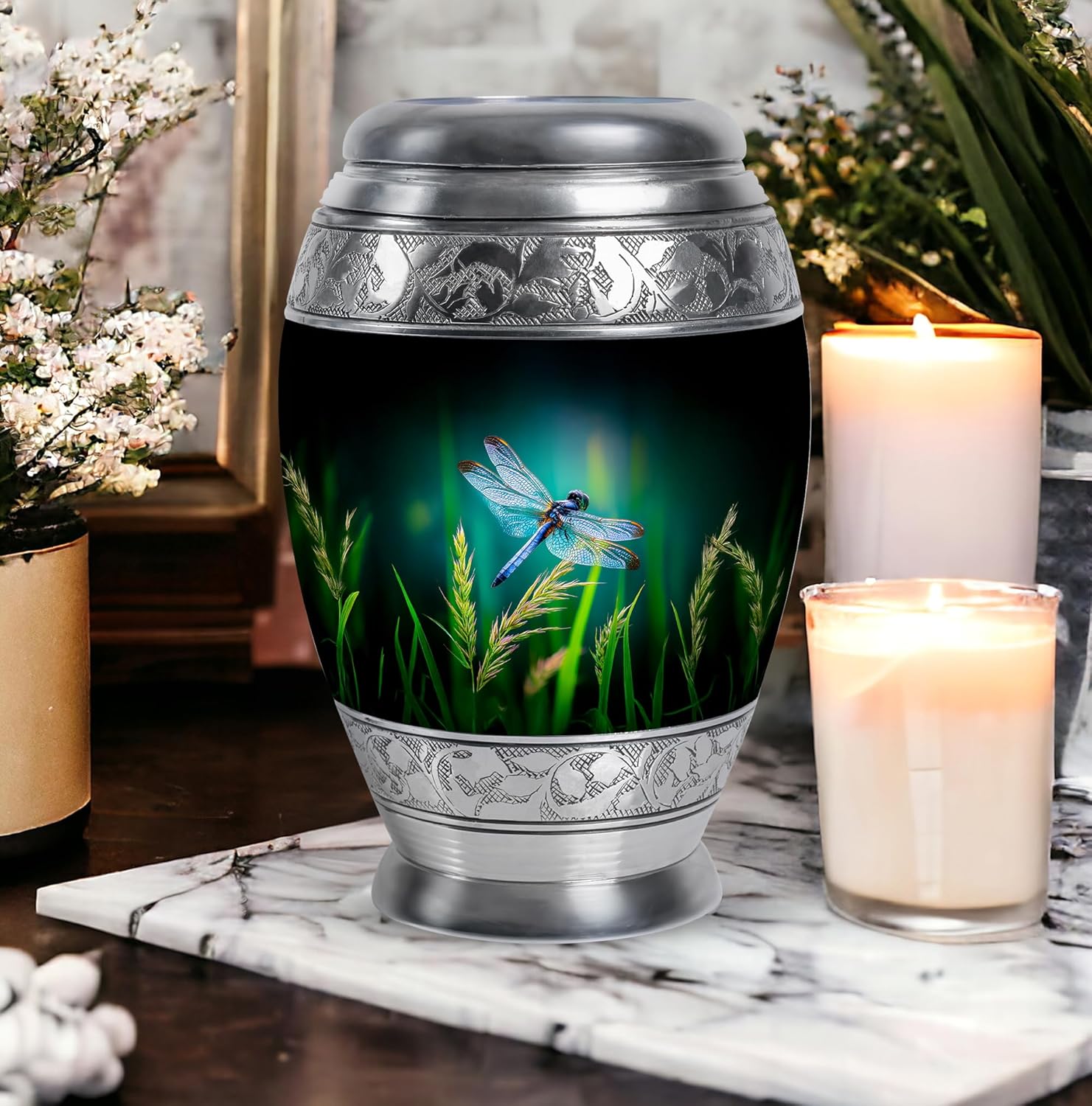 Dragonfly Cremation Urn 10 Inch for Human Ashes