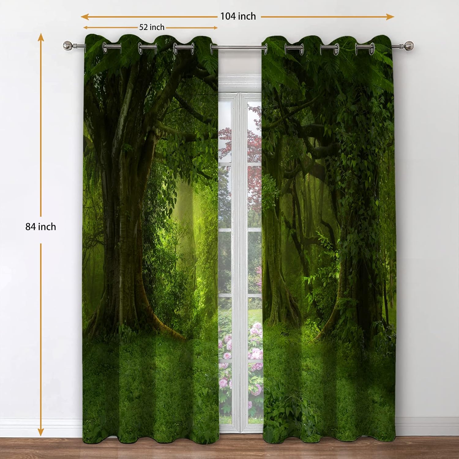 Jekeno Forest Blackout Curtains 2 Panel Set 52x84