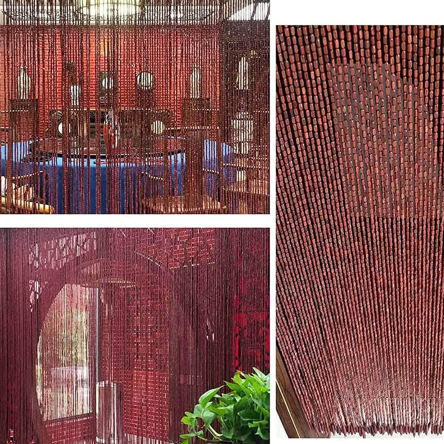 Natural Bamboo Beaded Curtain for Doorways