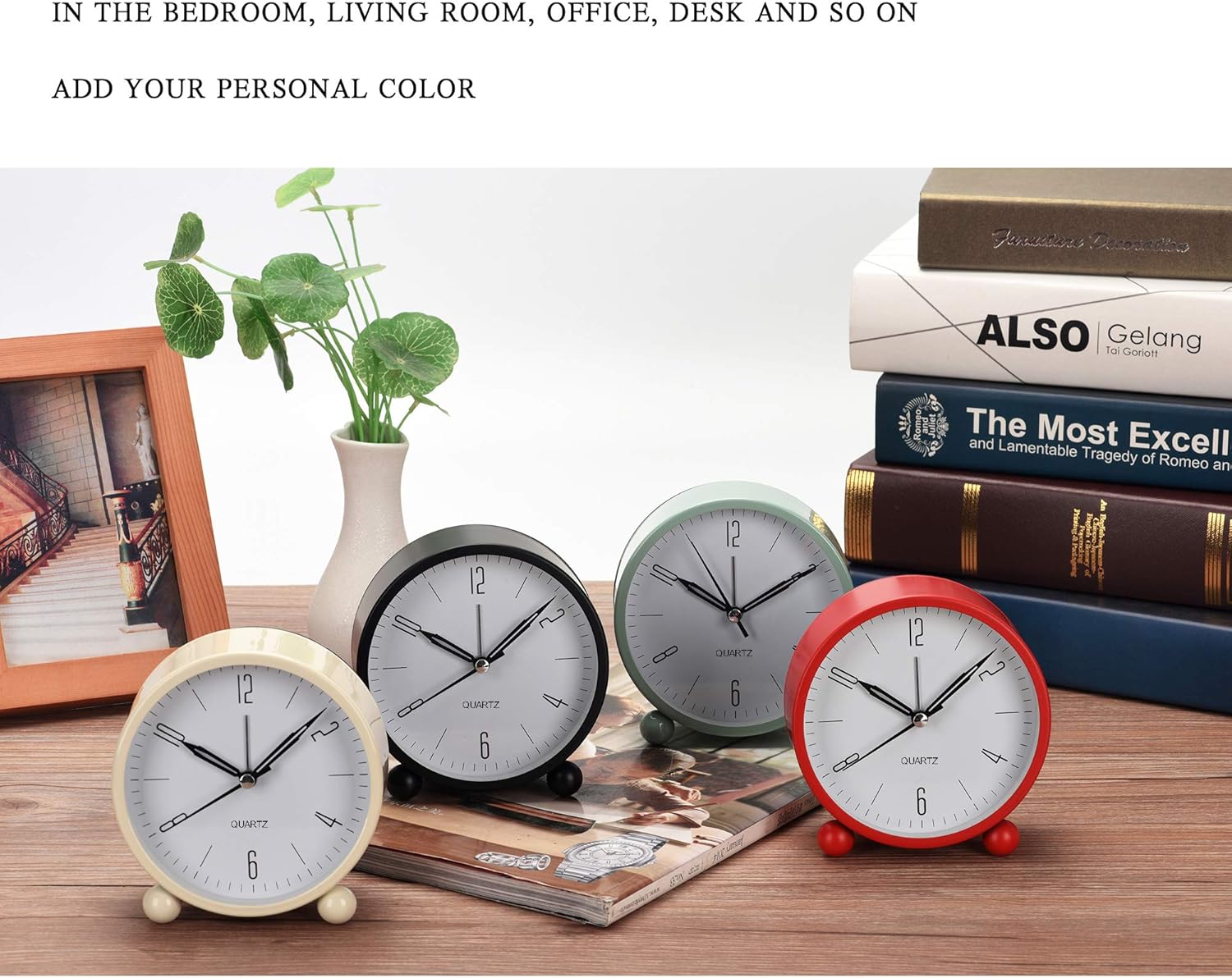 OUTWIT Analog Alarm Clock with Silent Quartz Movement