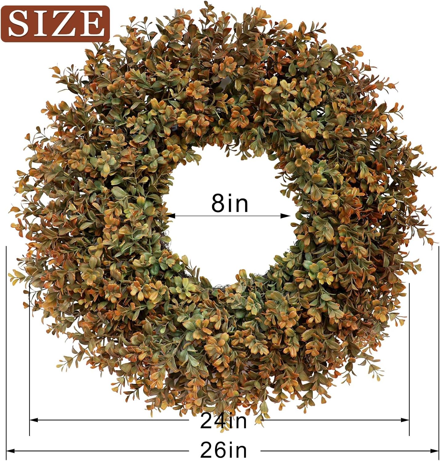 26 Inch Large Fall Wreath for Front Door and Porch