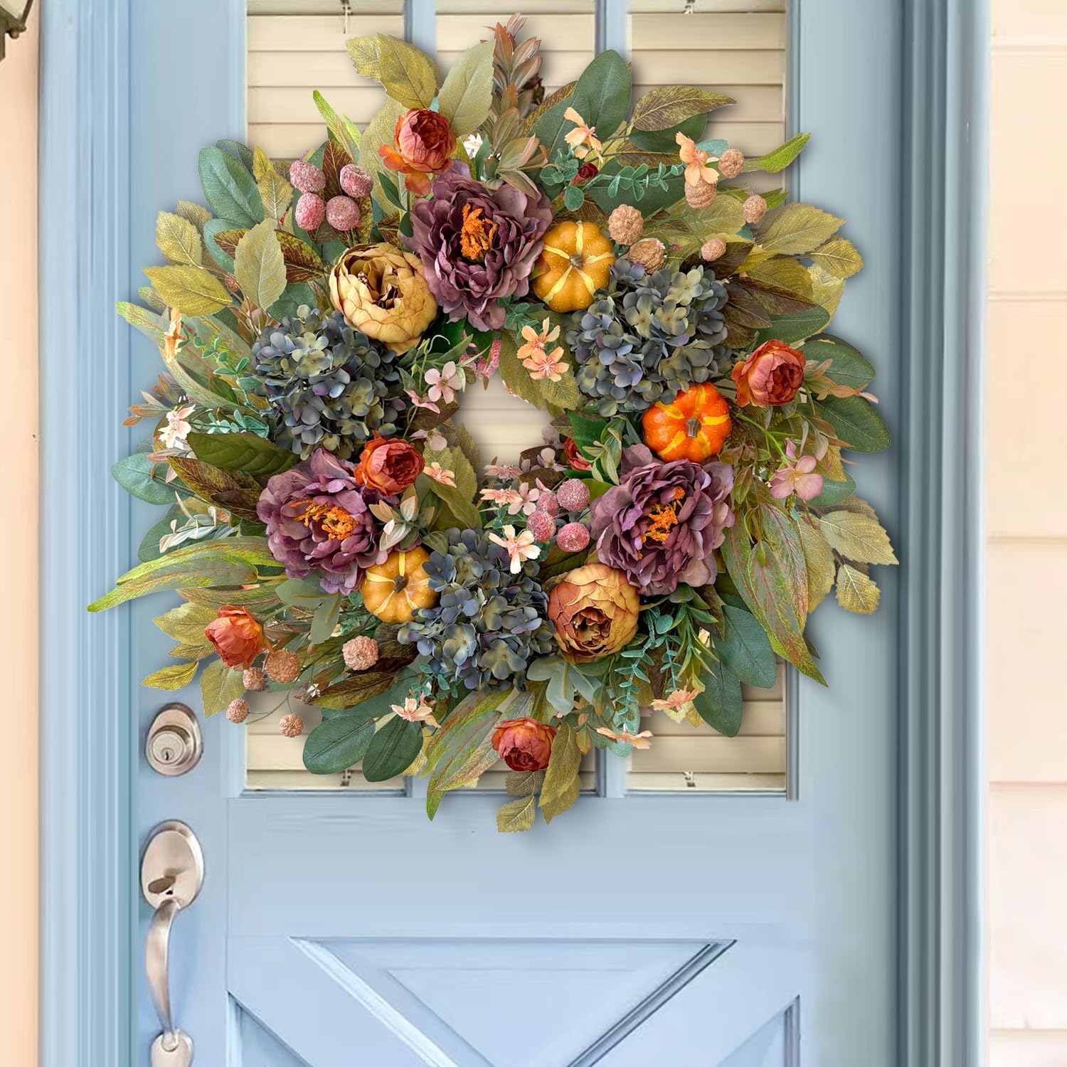 WANNA-CUL 24 Inch Fall Wreath for Front Door