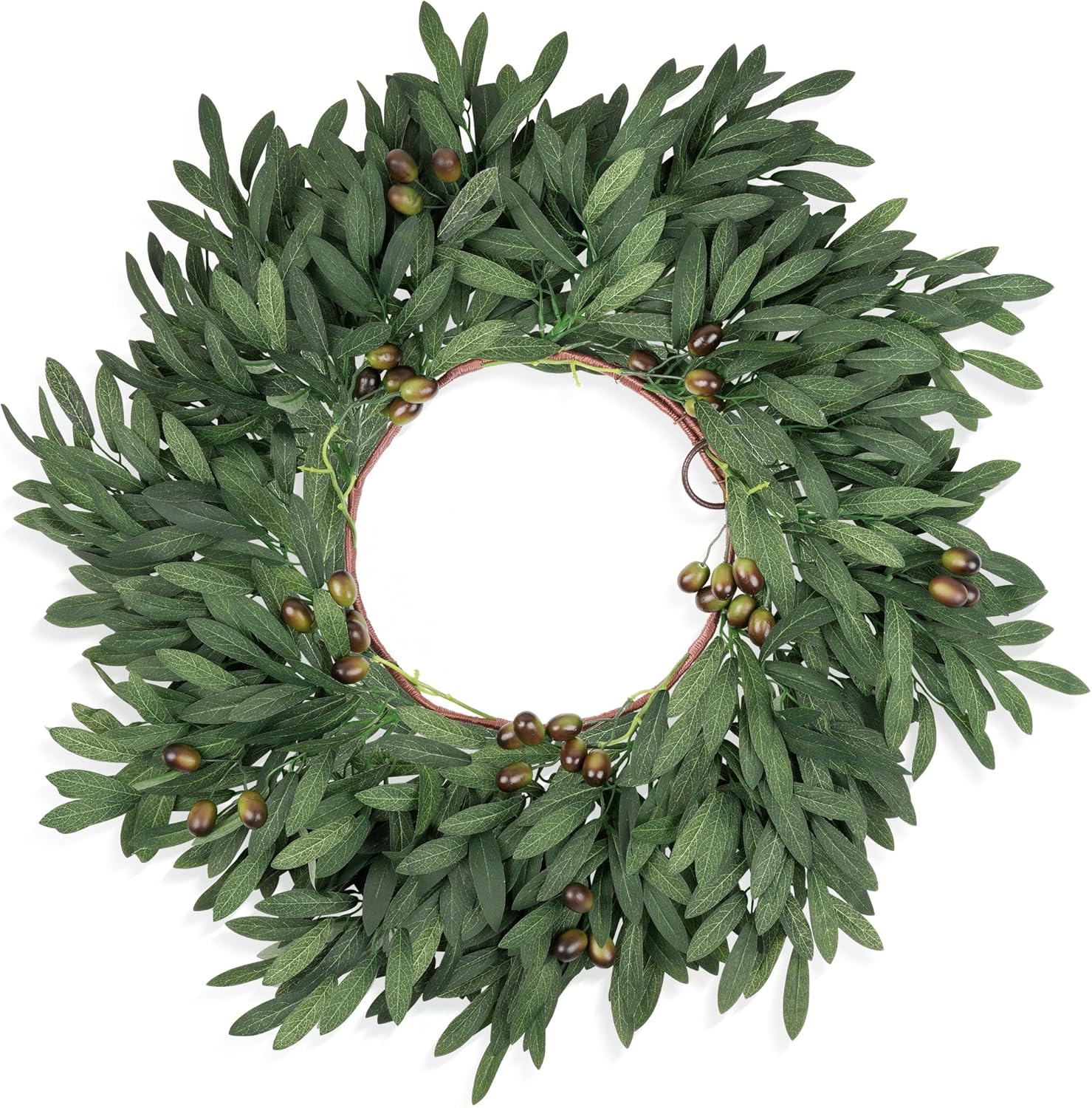 24 Inch Artificial Olive Wreath for Front Door