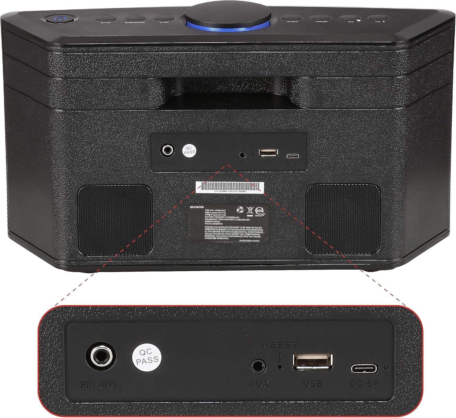 Aiwa Wireless Speaker with Bluetooth and FM Radio