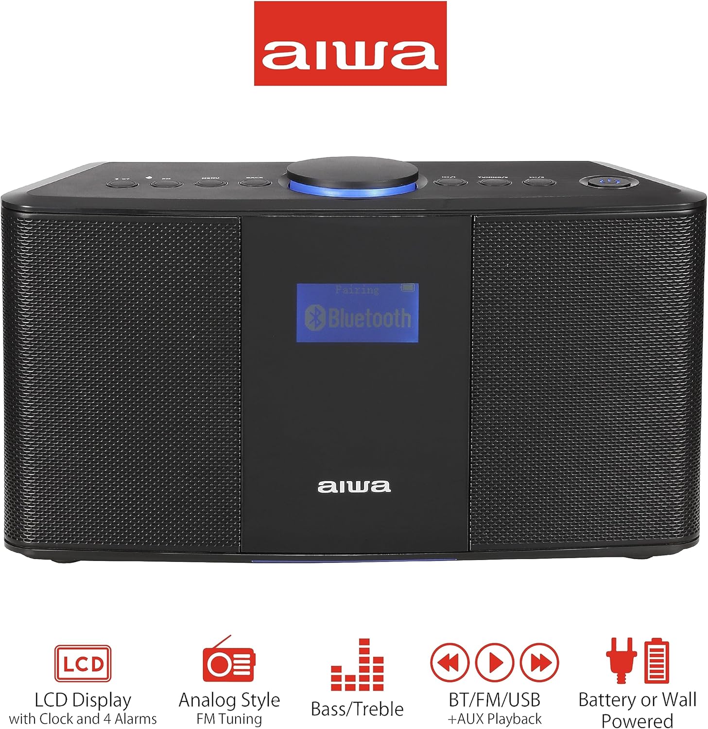 Aiwa Wireless Speaker with Bluetooth and FM Radio