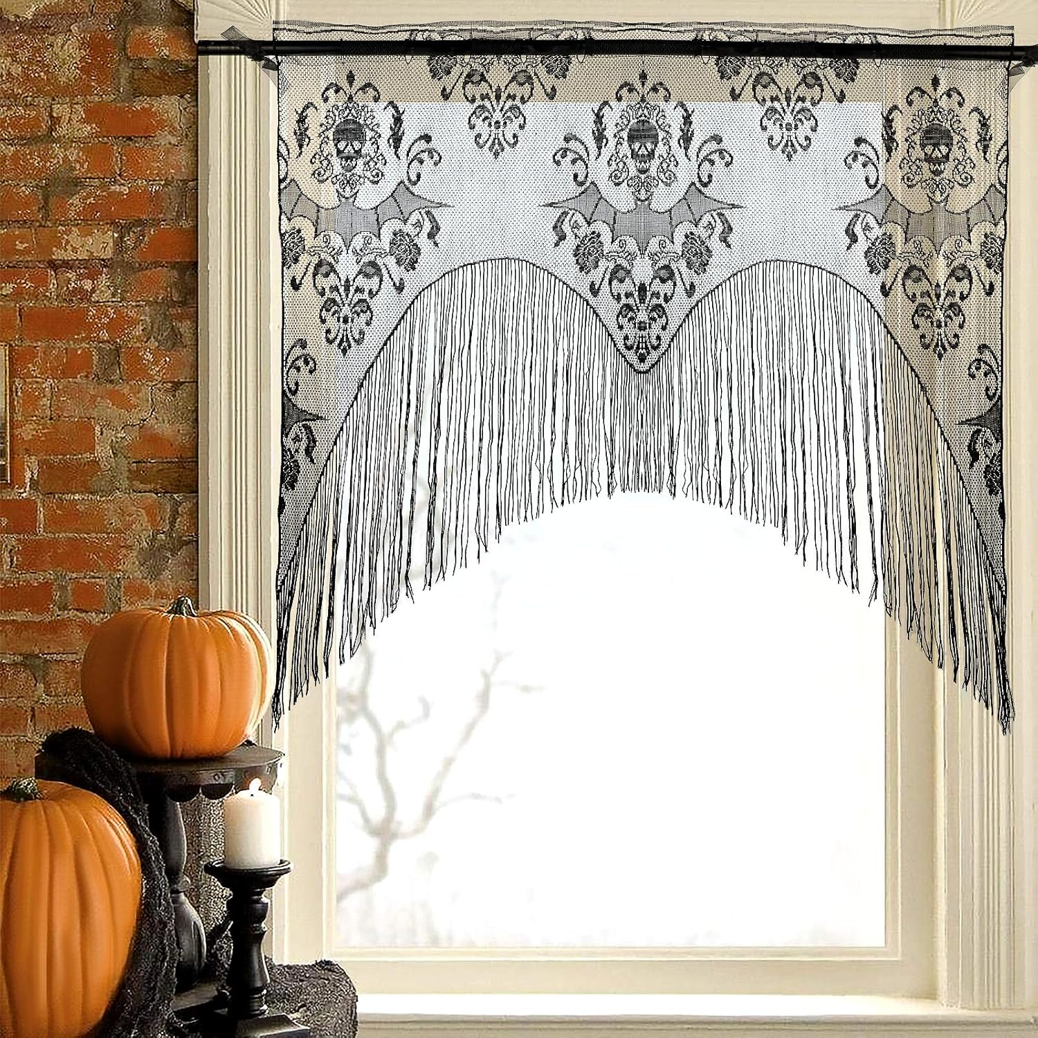 Amosfun Halloween Door Skull Curtain Decor