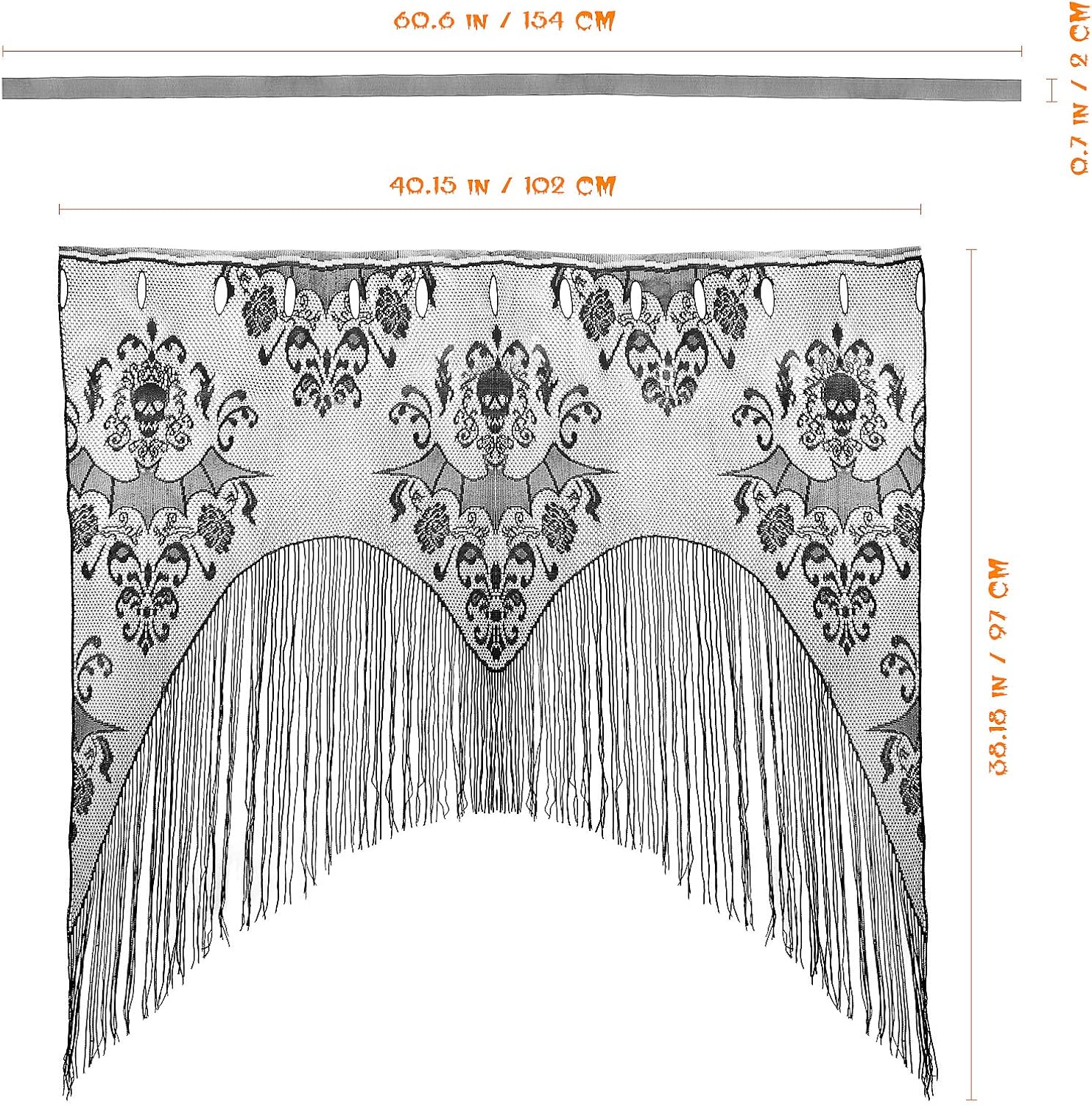 Amosfun Halloween Door Skull Curtain Decor
