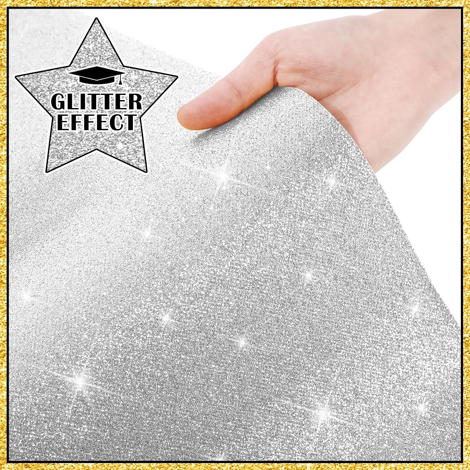 Glitter Silver Graduation Carpet Runner 2ft x15ft