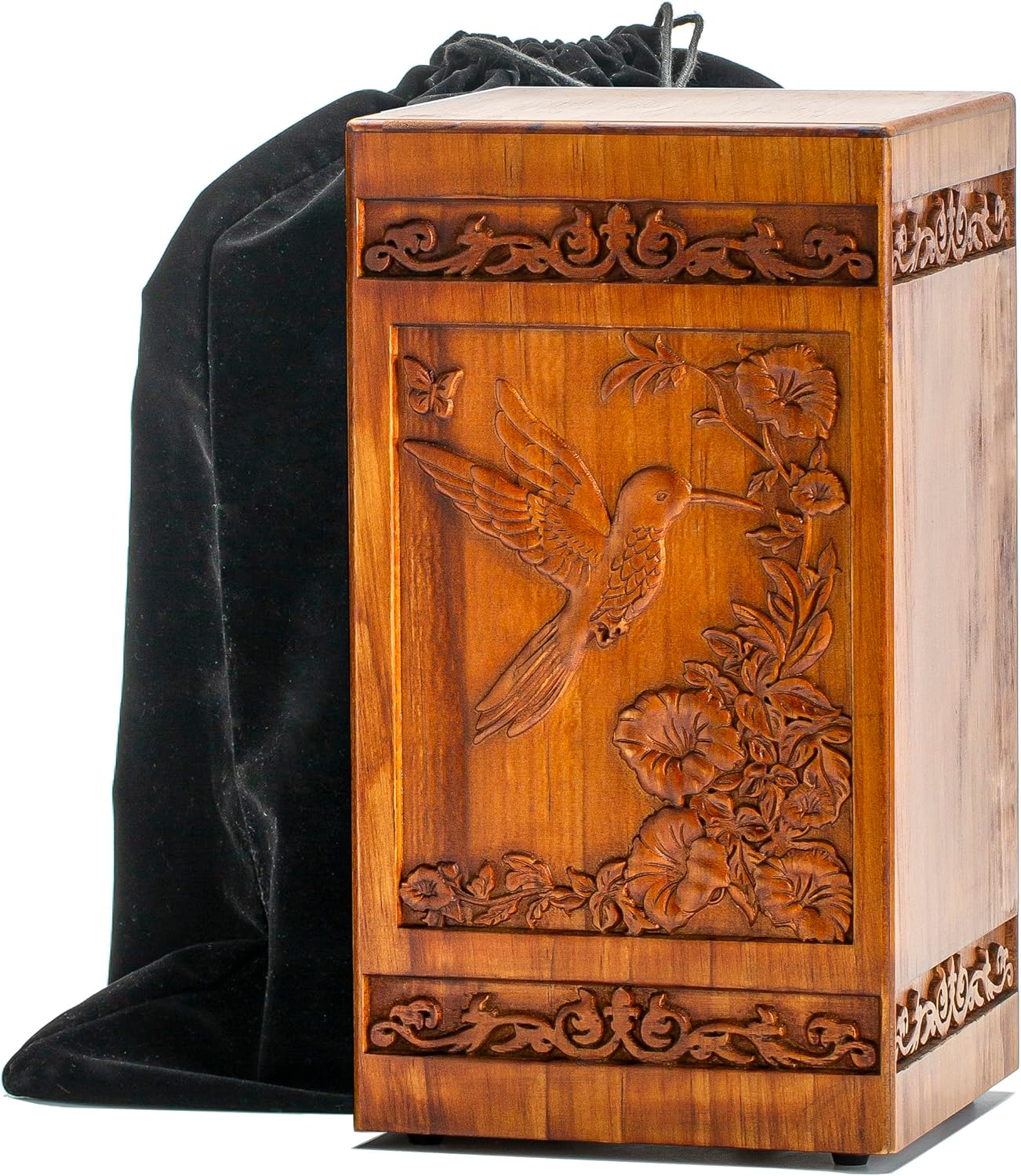 Lunirith Wooden Hummingbird Urn for Human Ashes - 250 lbs Capacity