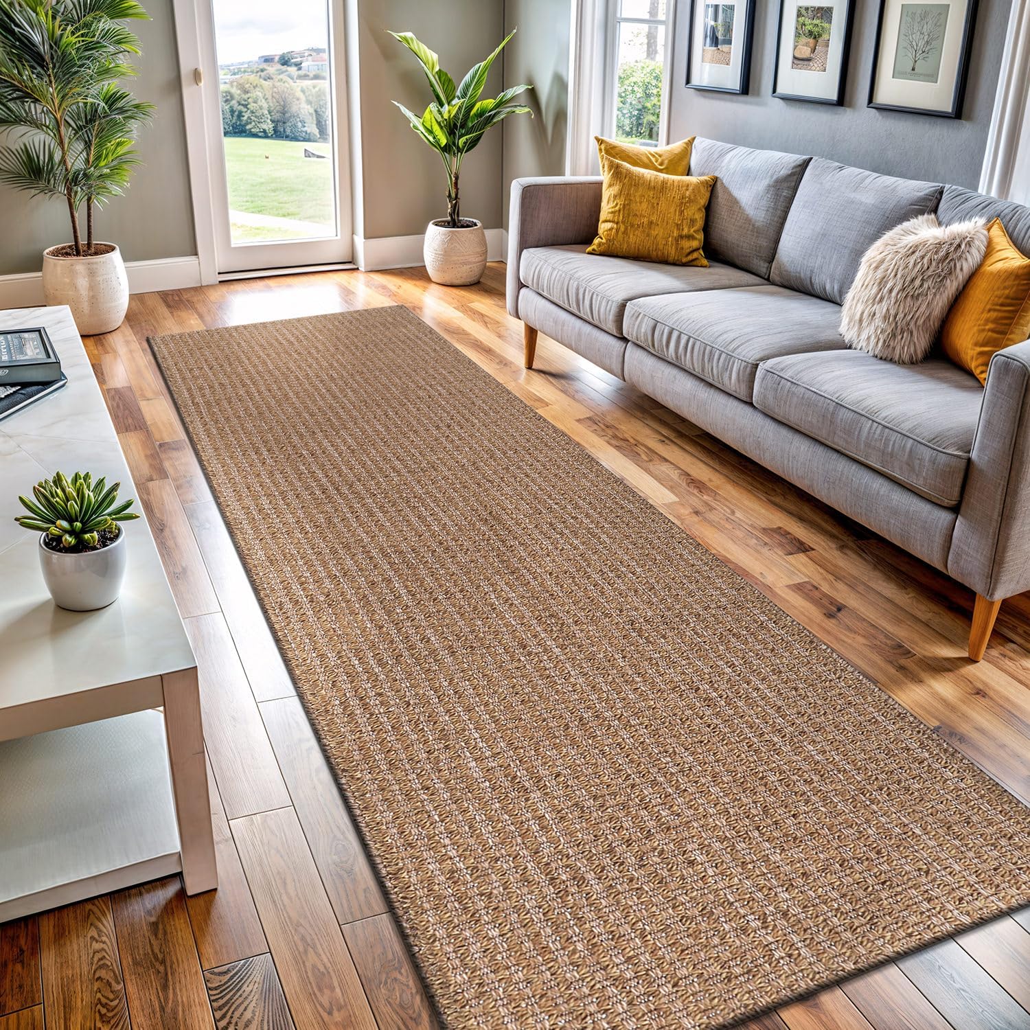 Lena Rug 2x7 Natural Jute Style Area Rug