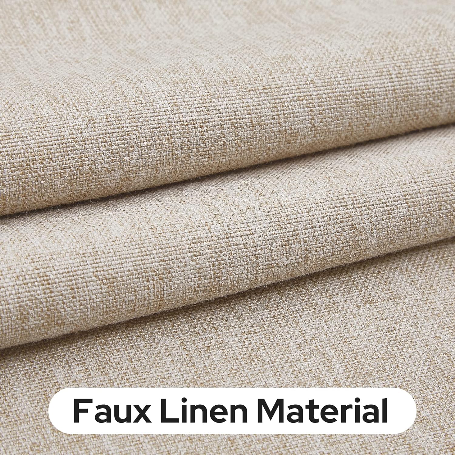 HOMEIDEAS Natural Linen French Door Curtains 1 Panel W26 x L68 Inch
