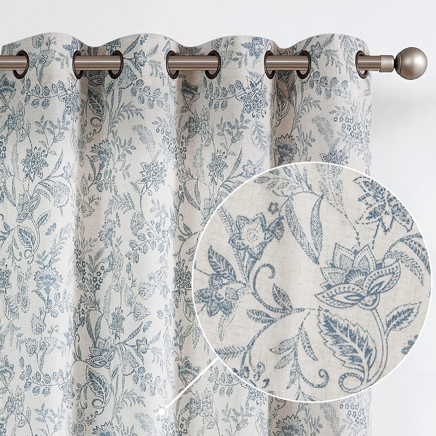 Lazzzy Linen Curtains 2 Panels 84 Inch Length Grommet Top