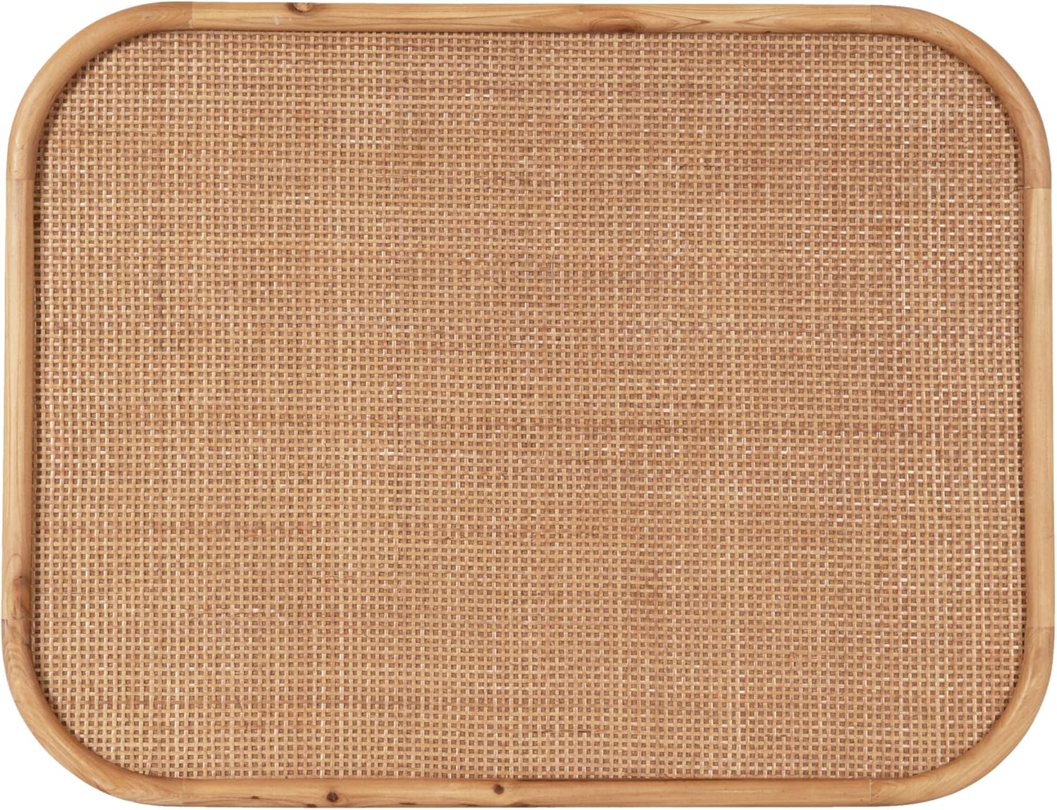 Kate and Laurel Rattan Wall Pinboard 20x26 Natural Wood Boho