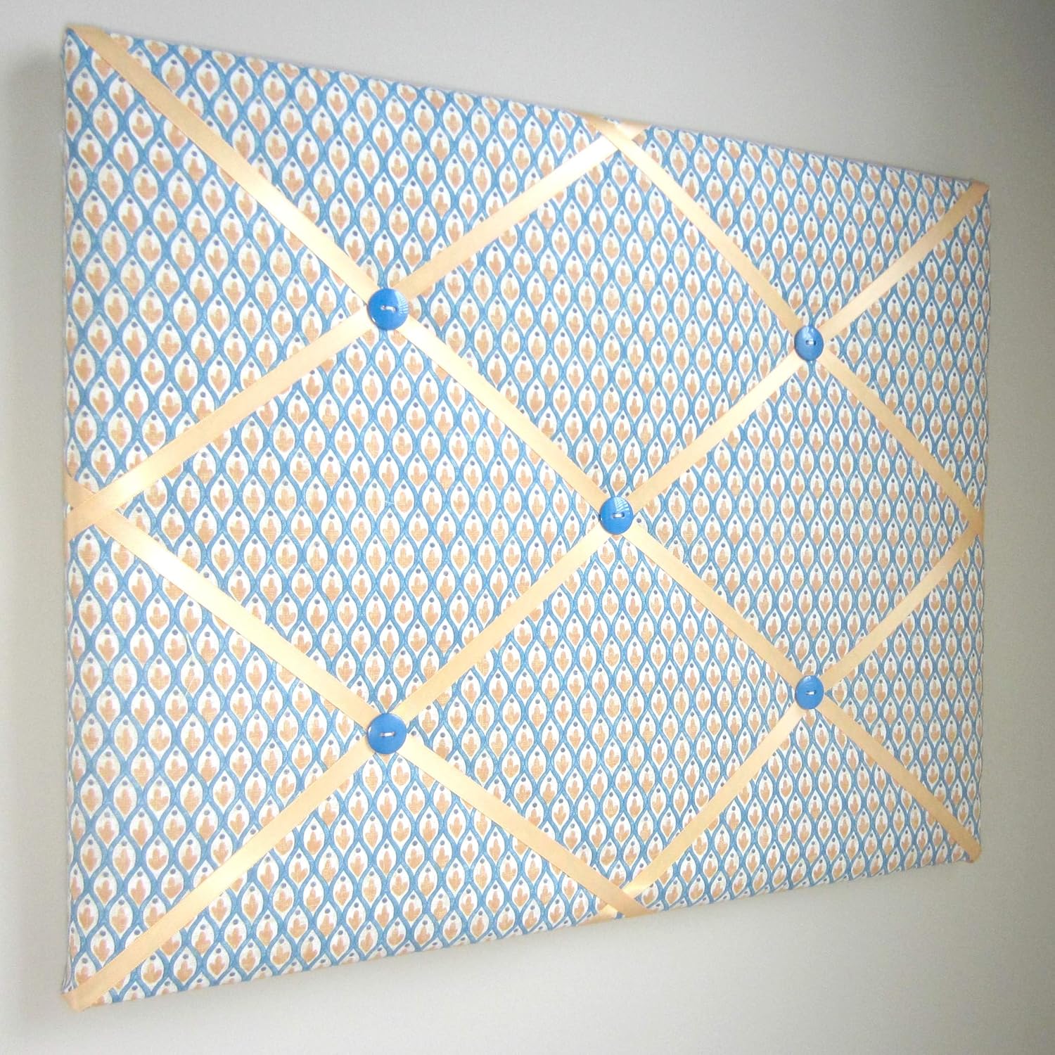 16 x 20 French Memory Board Blue Gold Bow Design