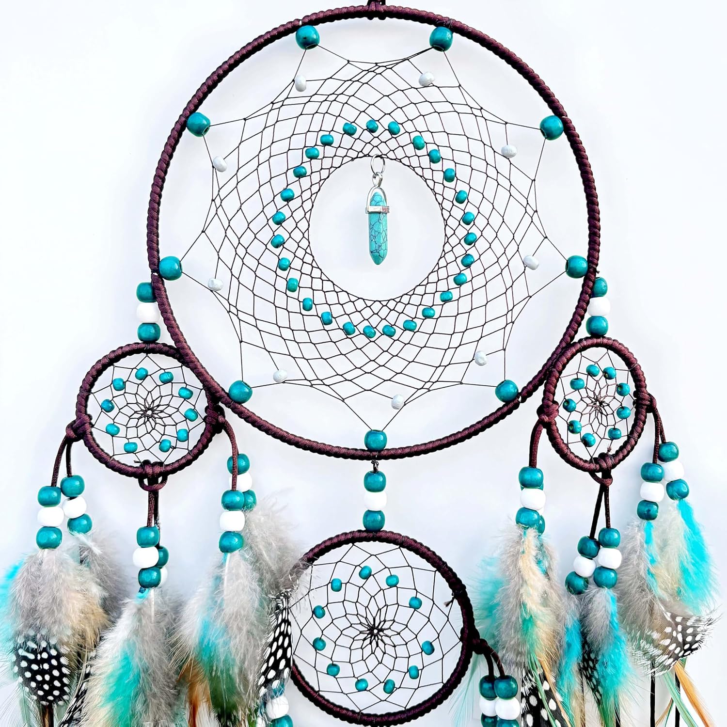 Handmade Woven Turquoise Dream Catcher Wall Hanging Decor